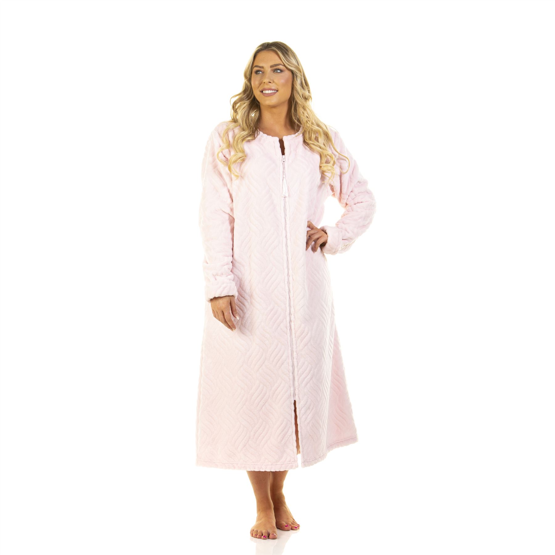 Womens/Ladies Fleece Button Through Robe/Dressing Gown Size 10-24 - Picture 16 of 21