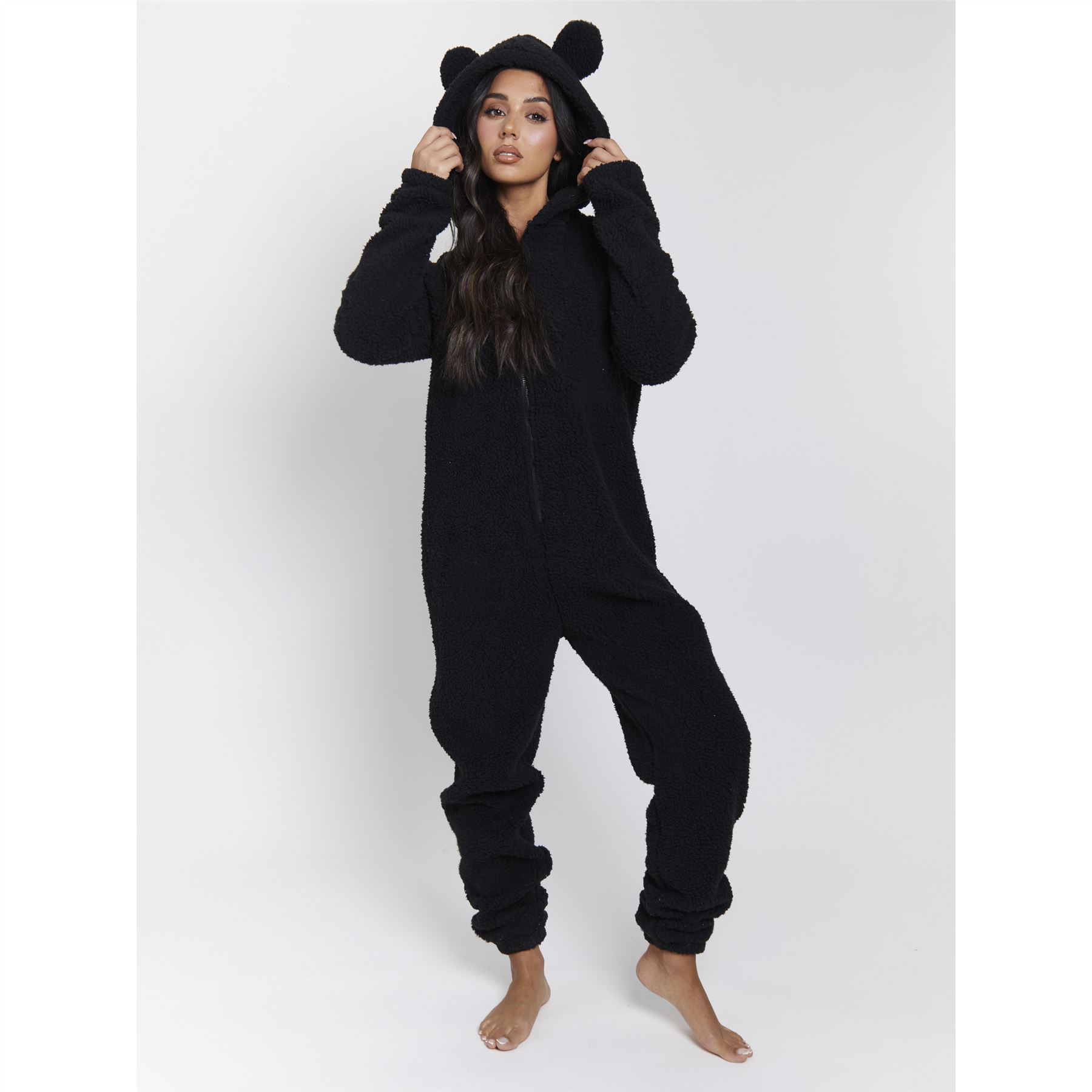 Ladies/Womens/Girls Fleece All In One Pyjamas Outfit Costume Hood Size 6-22 - Picture 22 of 215