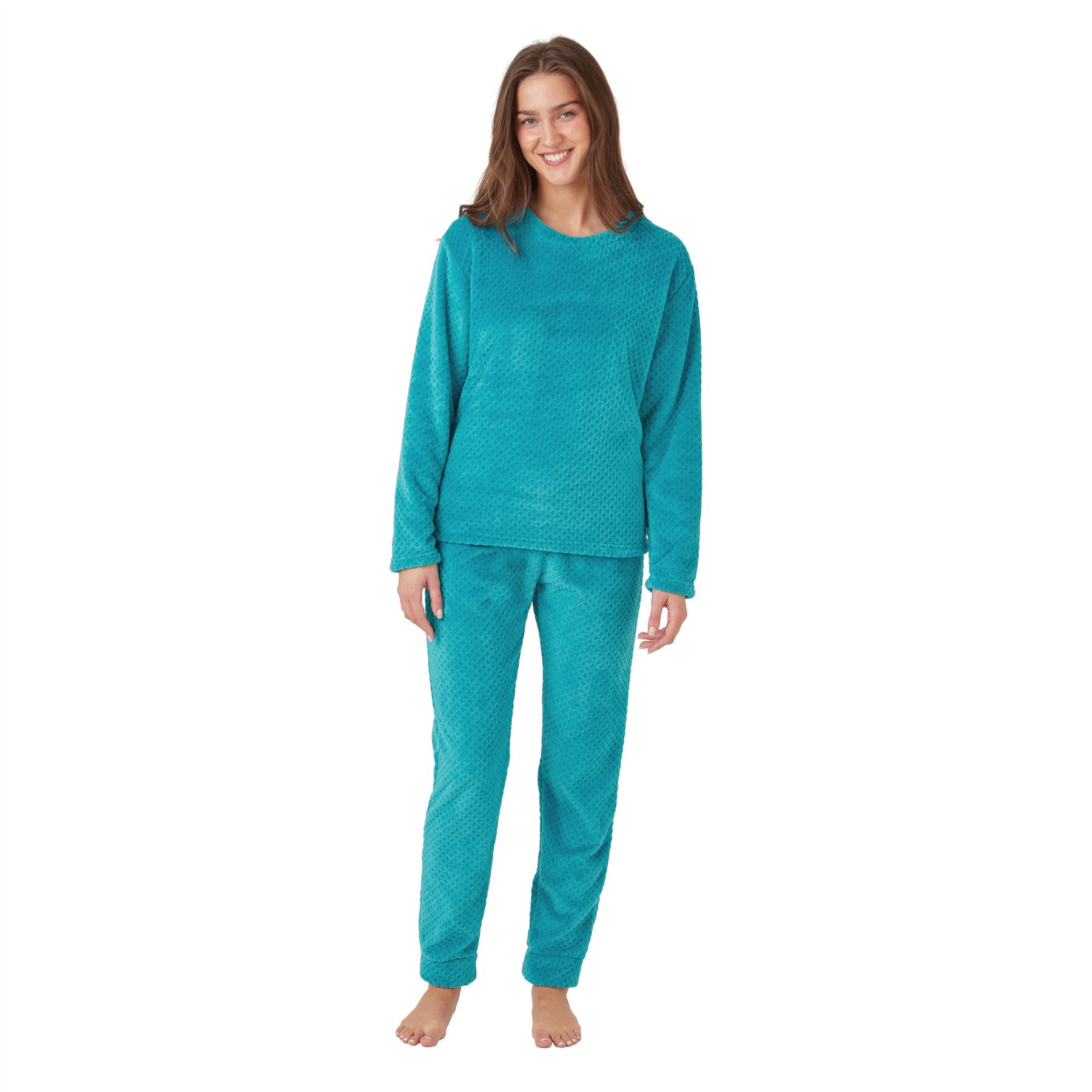 Conjunto de pijama de lana brillante Burnout para damas y mujeres talla 8-18 - Imagen 6 de 7