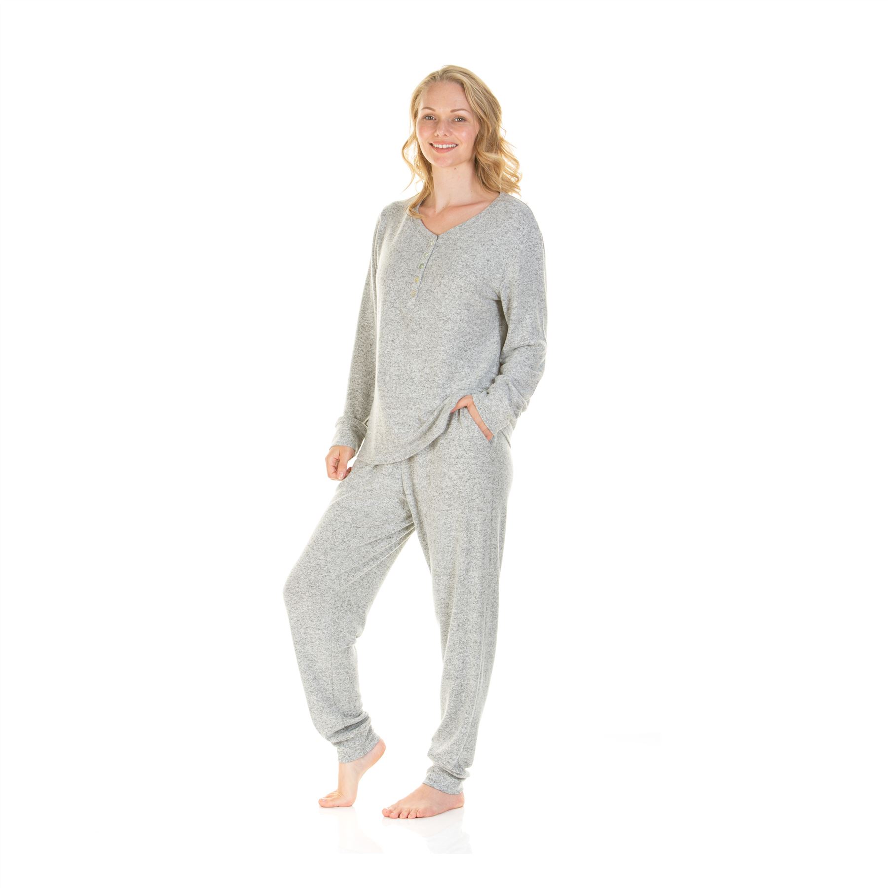 Ladies Brushed Pyjamas Long Sleeve Pyjama Set Size 8-22 - Picture 22 of 27