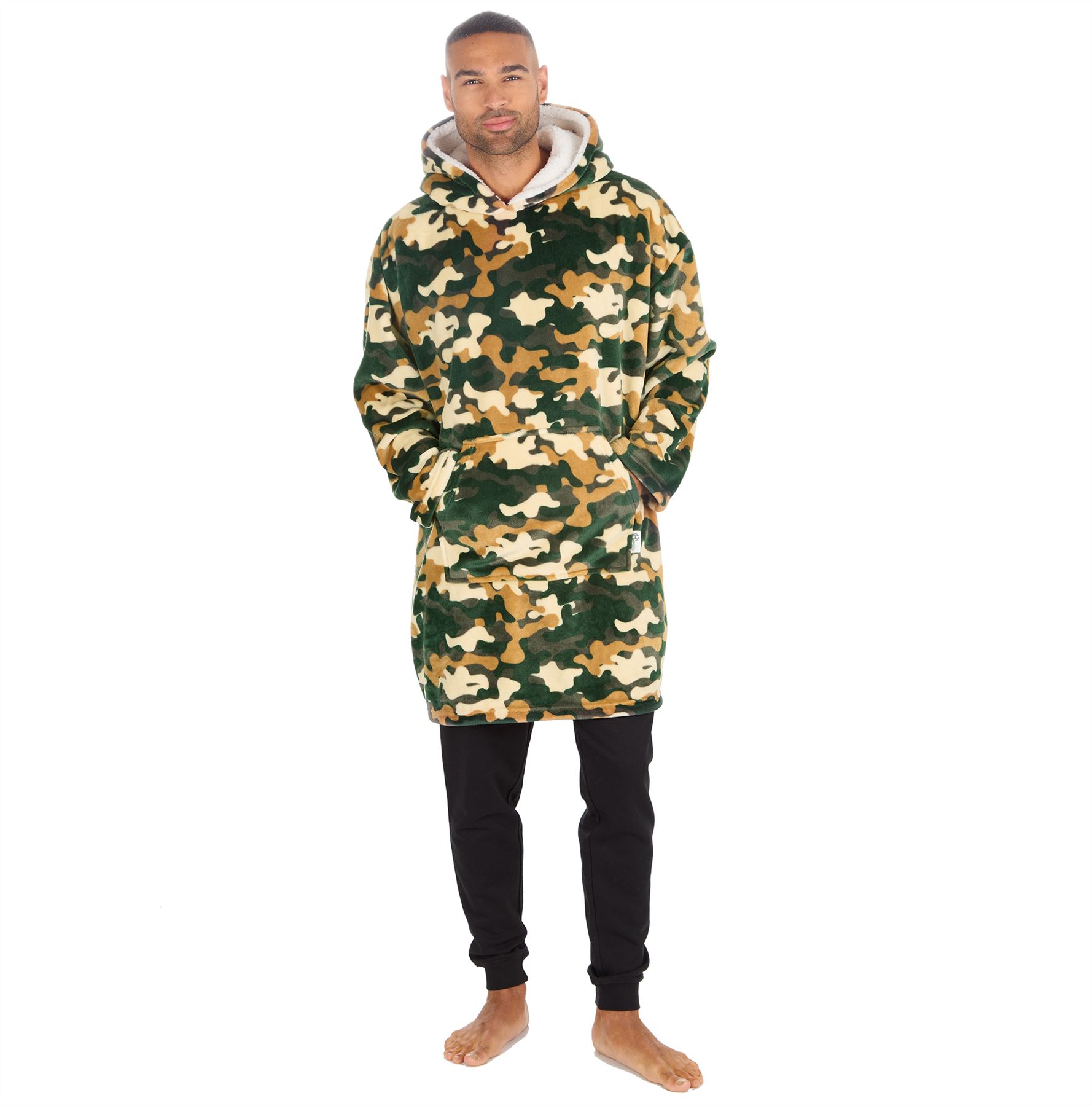 Hombres Mujeres Sudadera con Capucha de Gran Tamaño Polar Manta con Capucha Adulto Juego Jugador Bata Camuflada - Imagen 12 de 48