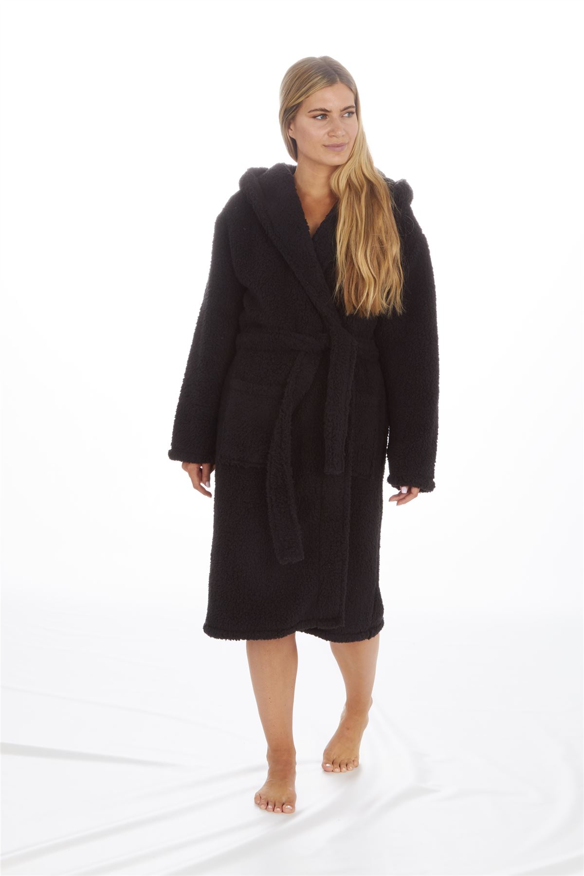 Womens Dressing Gown Robe Ladies Girls Super Soft Fleece Bathrobe Size 8 - 32 - Picture 19 of 83