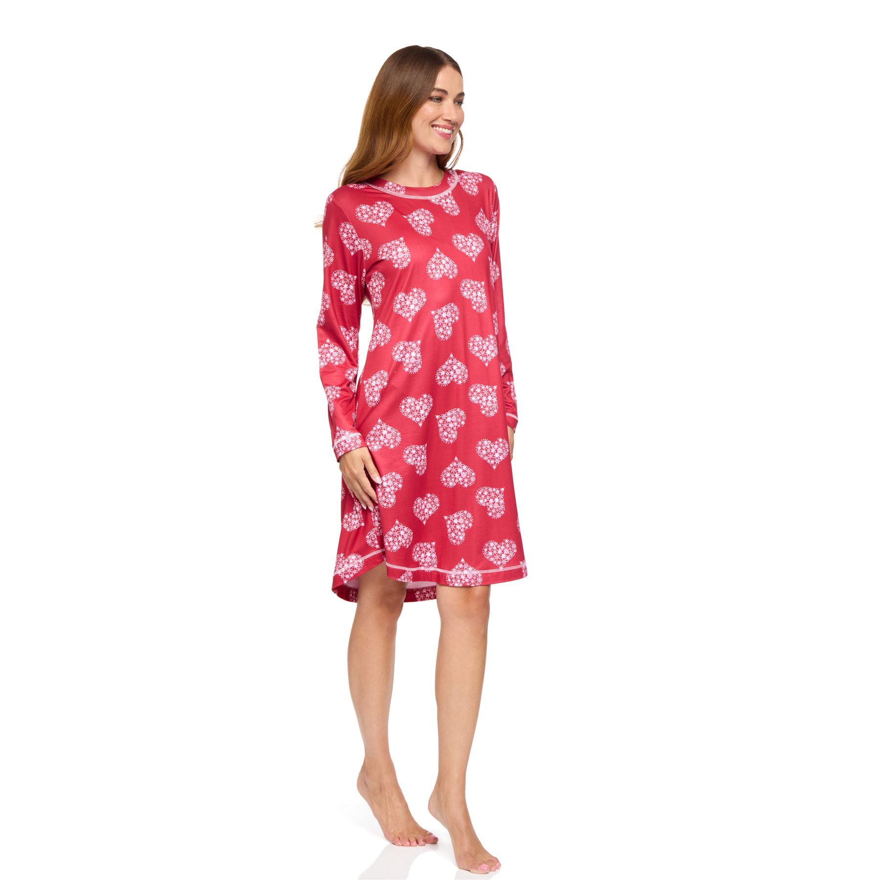 Womens Nightdress Long Sleeve Jersey Knit Ladies Nightie UK 8-22 - Picture 44 of 45