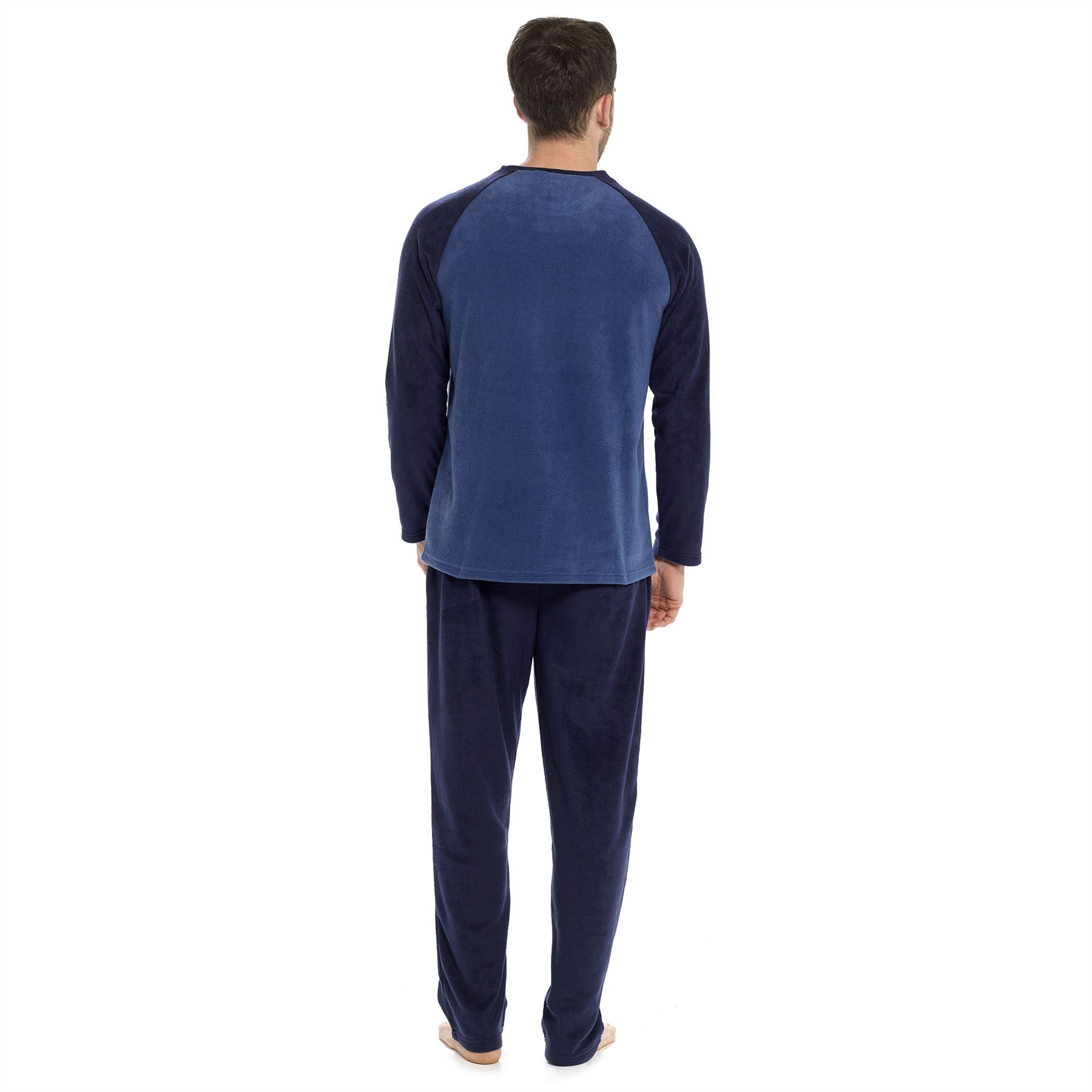 Mens Raglan Fleece Pyjamas Adult Pyjama PJ Set M-XXL - Picture 7 of 7