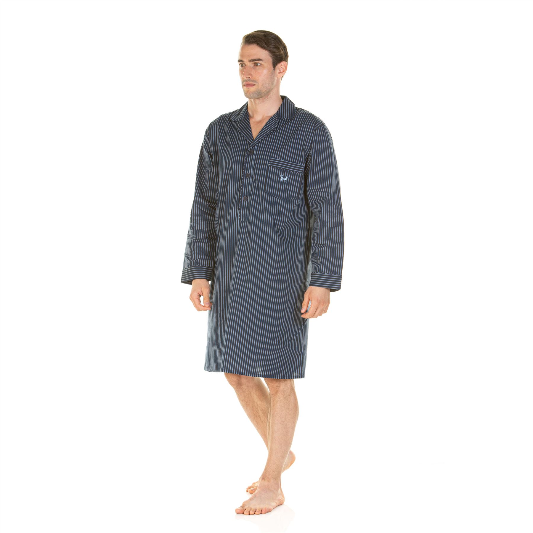 Camisón Haigman Para Hombre Manga Larga 100% Algodón Cuadros/Rayas Talla M, L, XL, XXL - Imagen 14 de 17