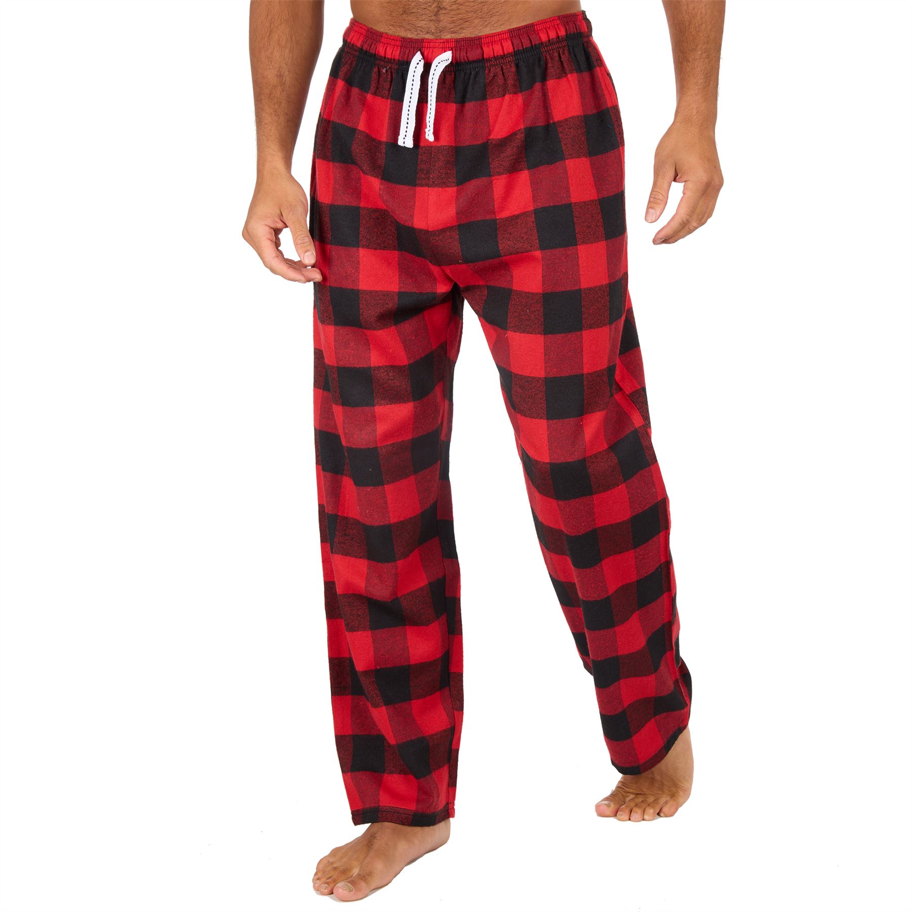 Pantalones de salón de franela a cuadros para hombre talla S-XXL - Imagen 33 de 37