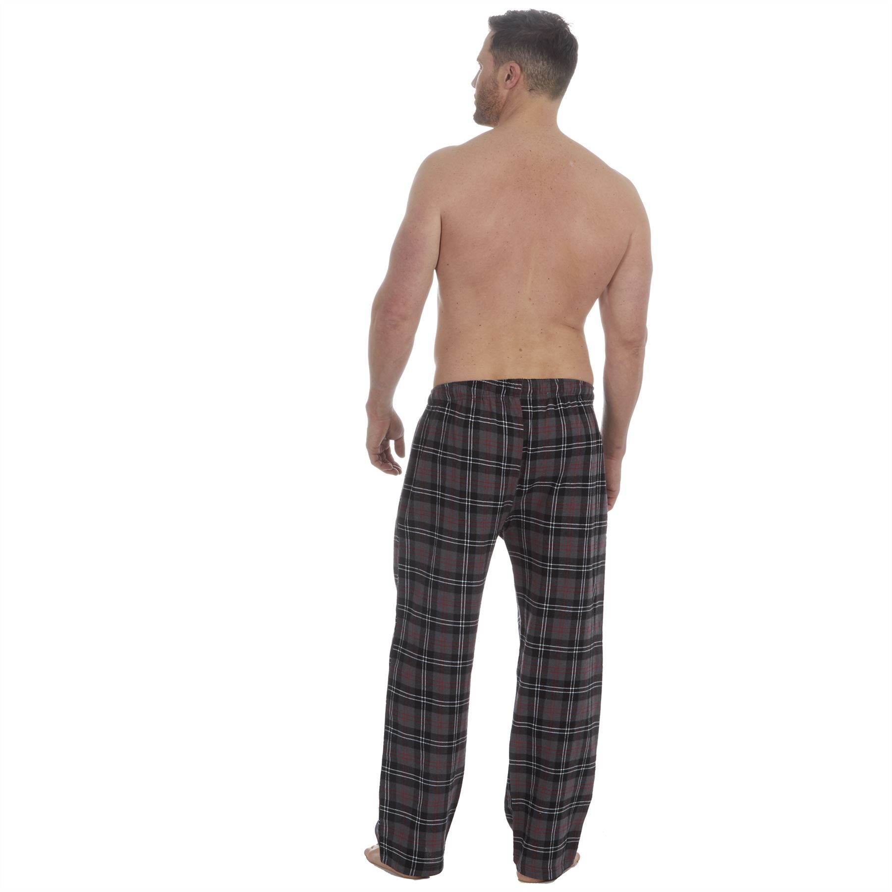 Pantalones/pijama de franela a cuadros para hombre 100 % algodón cepillado talla S-3XL - Imagen 8 de 26