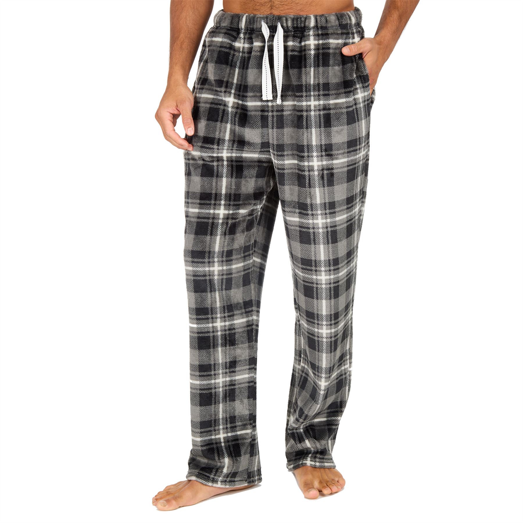 Pantalones de salón de lana para hombre Pantalones de pijama Pijamas Juegos Cuadros Talla S-XXL - Imagen 19 de 41