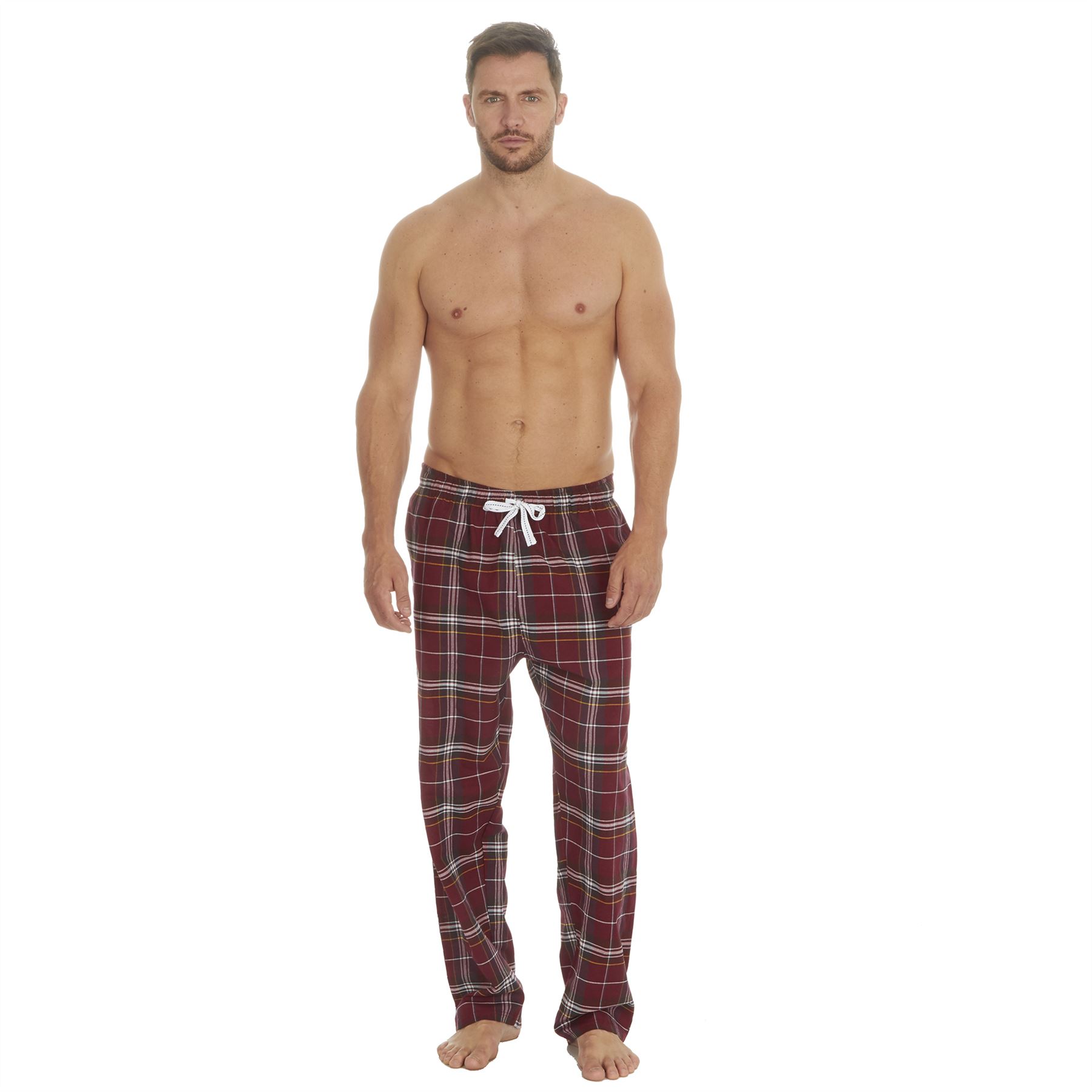 Mens Woven Check Lounge Pants/Pyjama Bottoms Polycotton Size S-XXL - Picture 10 of 13