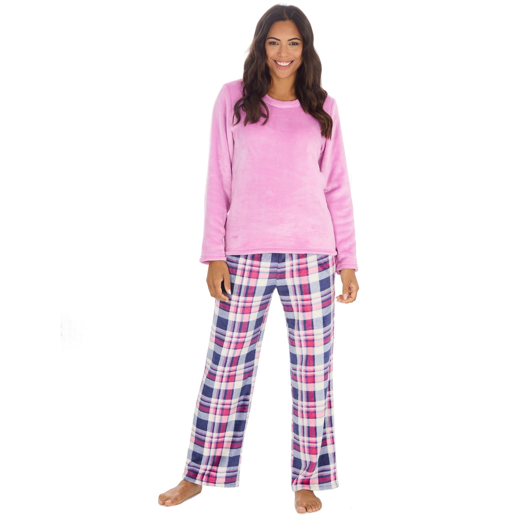 Womens Fleece Pyjamas Ladies Lounge Pyjama Nightwear Set Size 8-22 - Picture 12 of 40