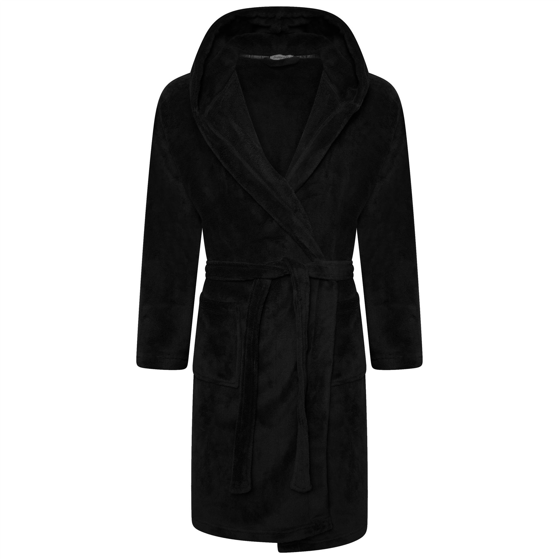 Bata lisa con cuello chal cálido polar suave para hombre - Imagen 14 de 23
