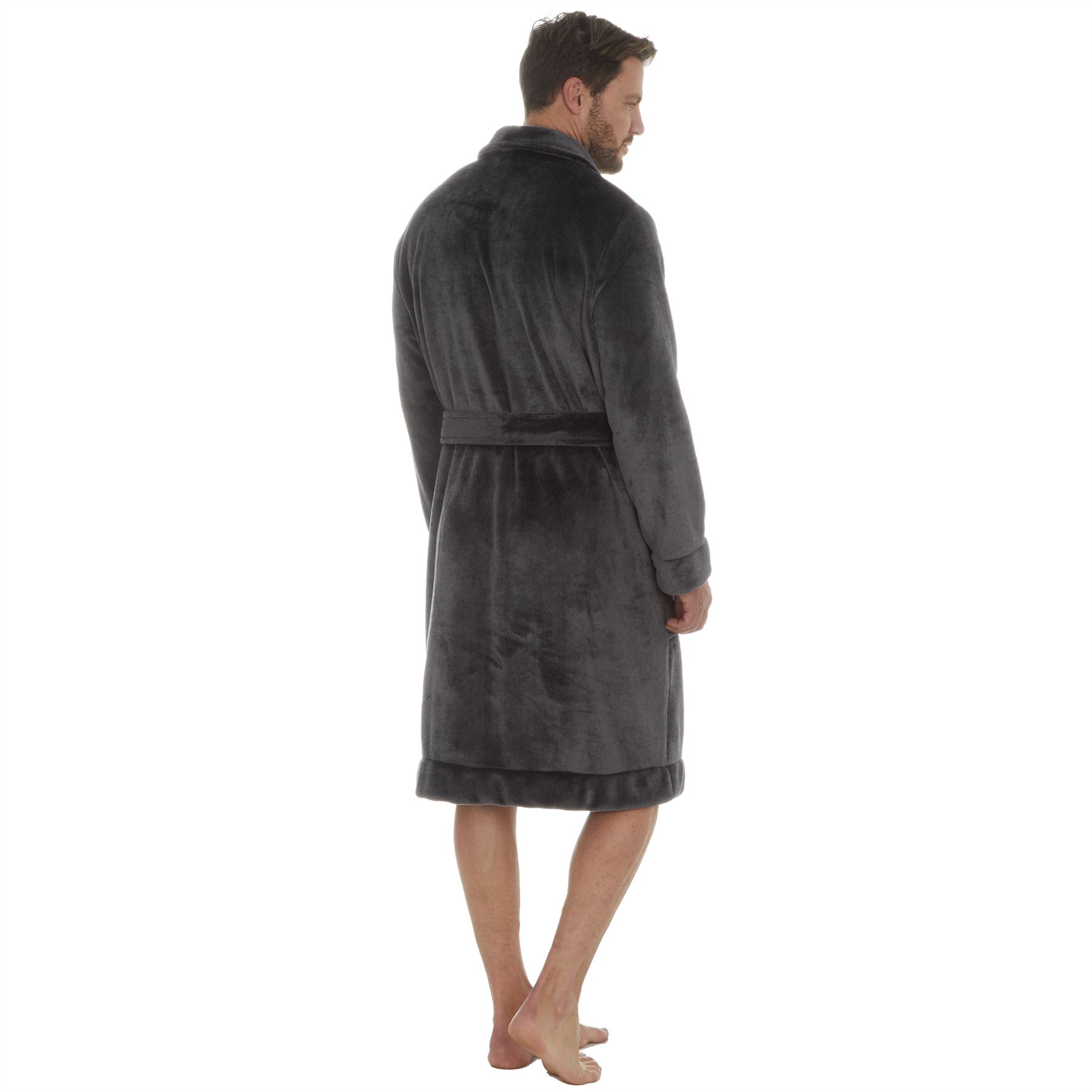 Vestido de lana de lujo para hombre súper suave manga larga cálido abrigo para casa - Imagen 14 de 22