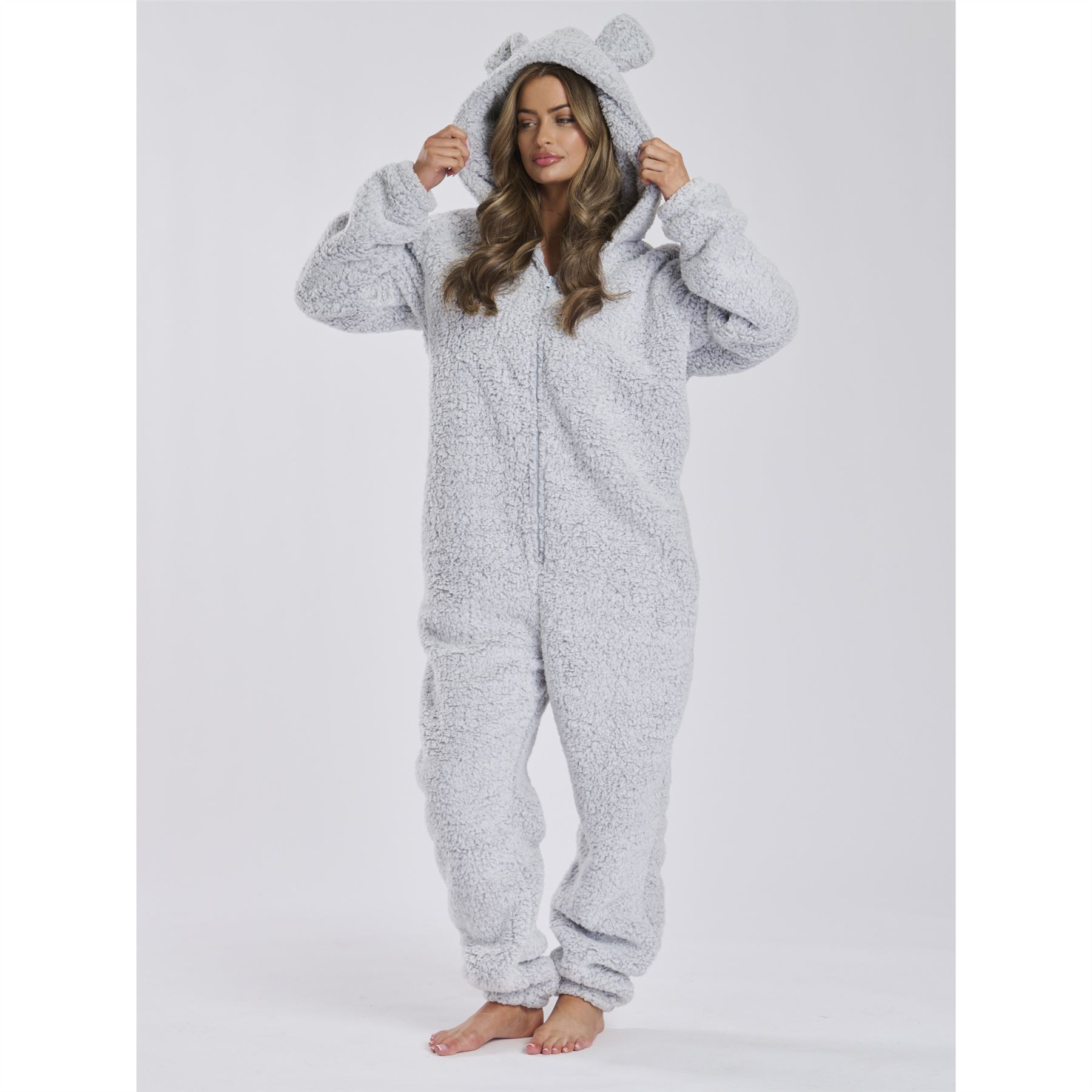 Ladies/Womens/Girls Fleece All In One Pyjamas Outfit Costume Hood Size 6-22 - Picture 175 of 215