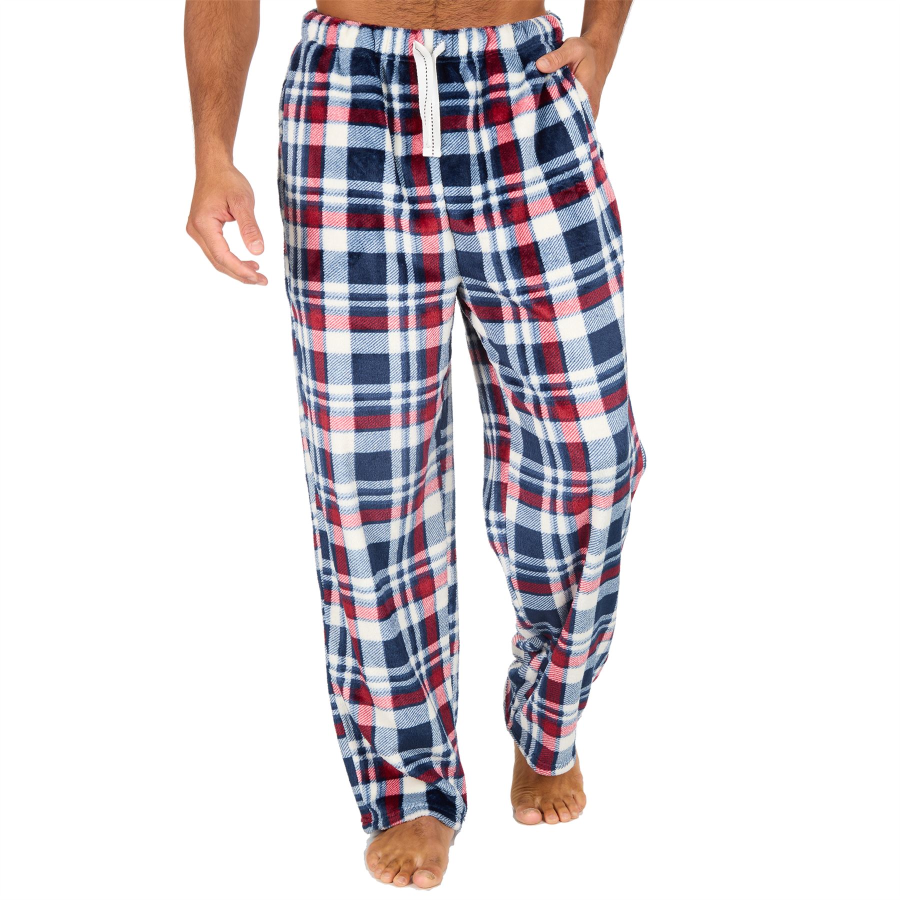 Pantalones de salón de lana para hombre Pantalones de pijama Pijamas Juegos Cuadros Talla S-XXL - Imagen 14 de 41