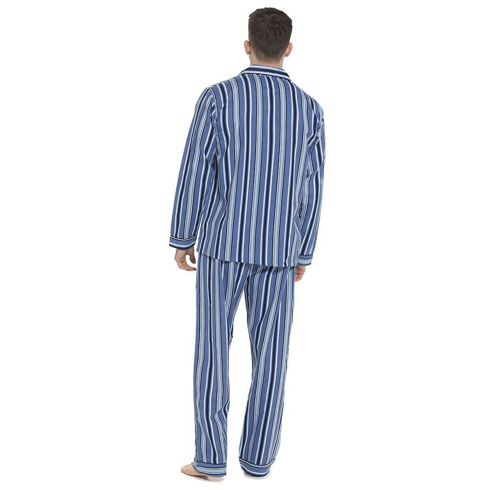 Herren-Pyjama-Set aus 100 % gebürstete Baumwolle Flanell kariert gestreift traditionelle PJs - Bild 16 von 28
