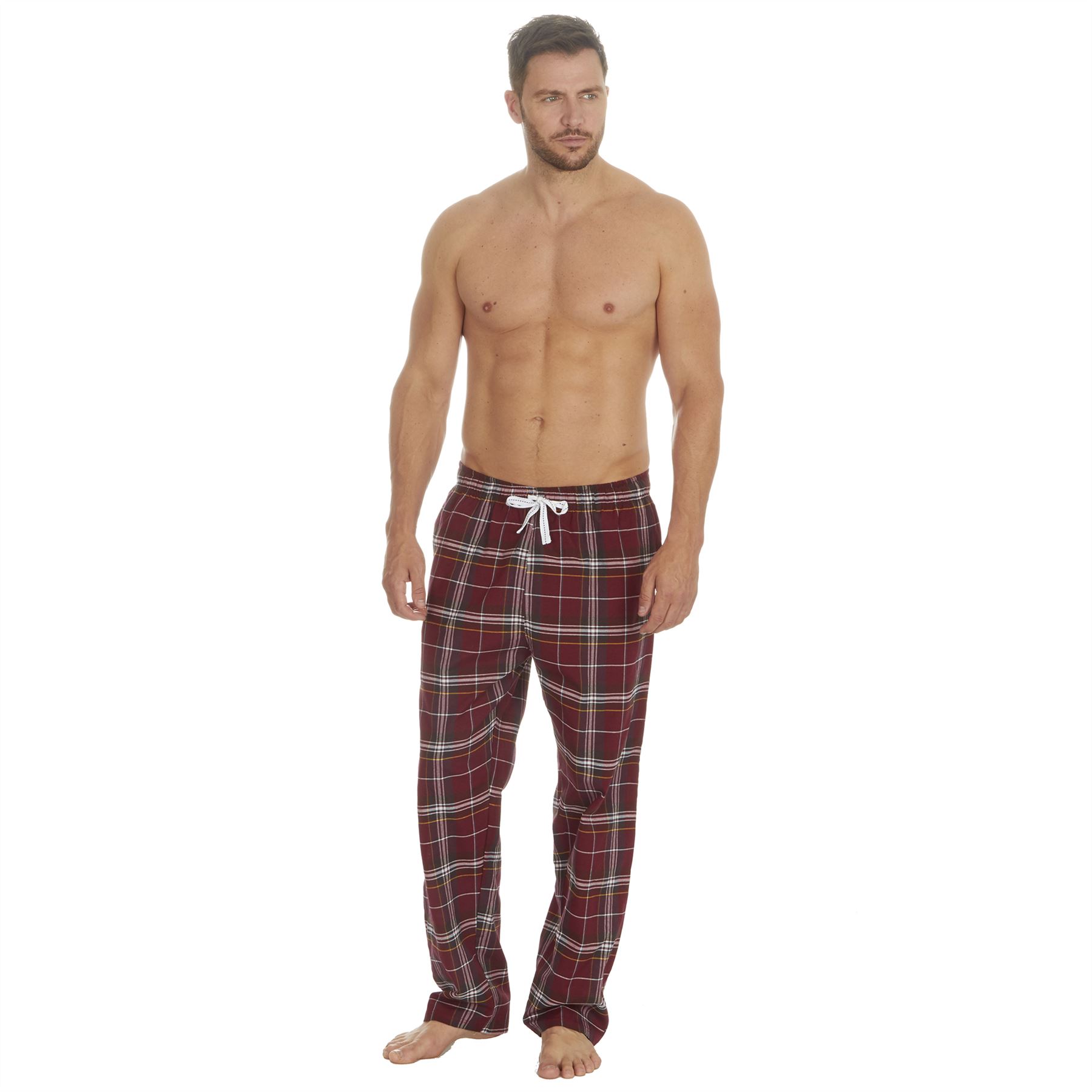 Mens Woven Check Lounge Pants/Pyjama Bottoms Polycotton Size S-XXL - Picture 9 of 13