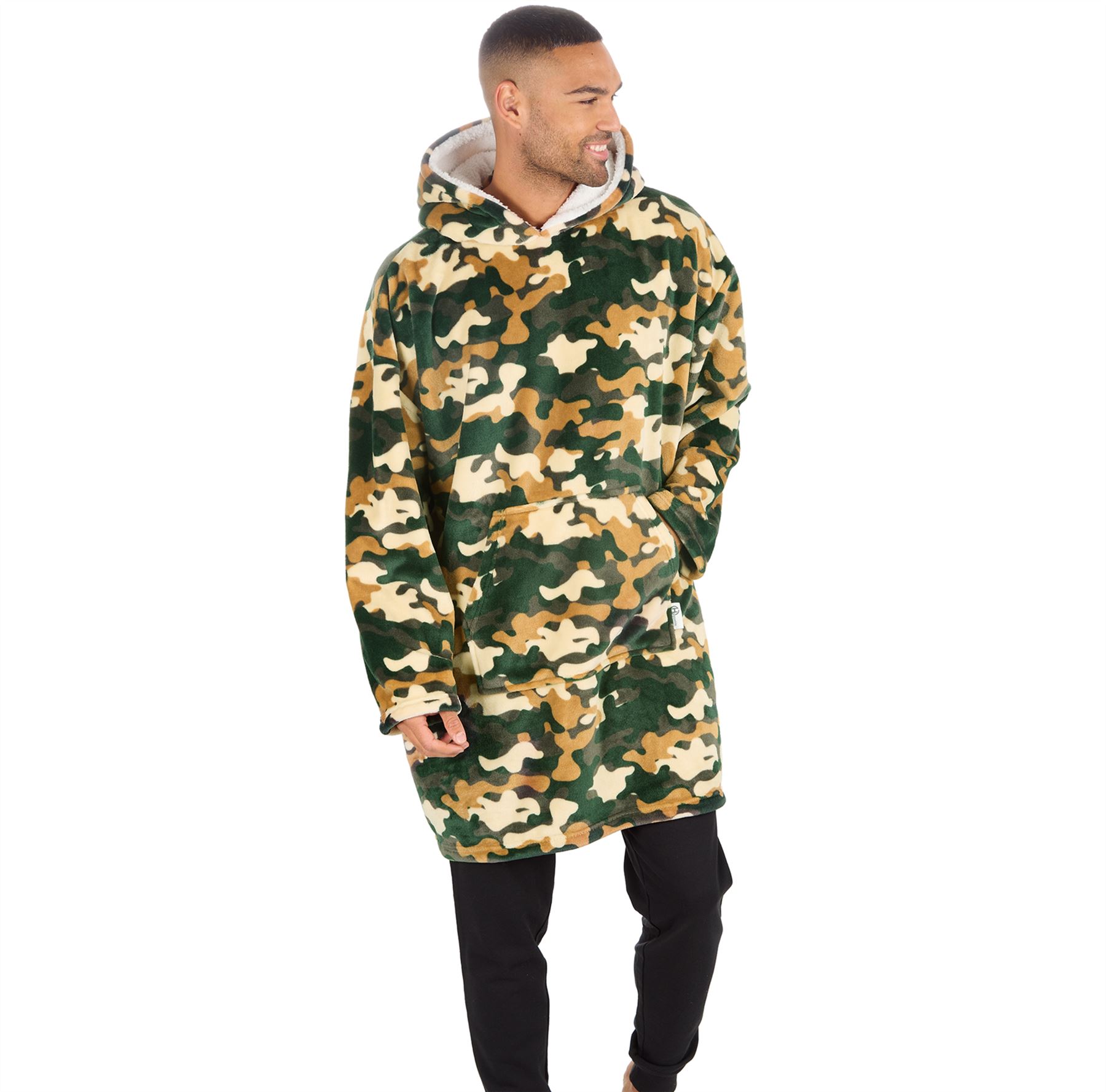 Hombres Mujeres Sudadera con Capucha de Gran Tamaño Polar Manta con Capucha Adulto Juego Jugador Bata Camuflada - Imagen 13 de 48