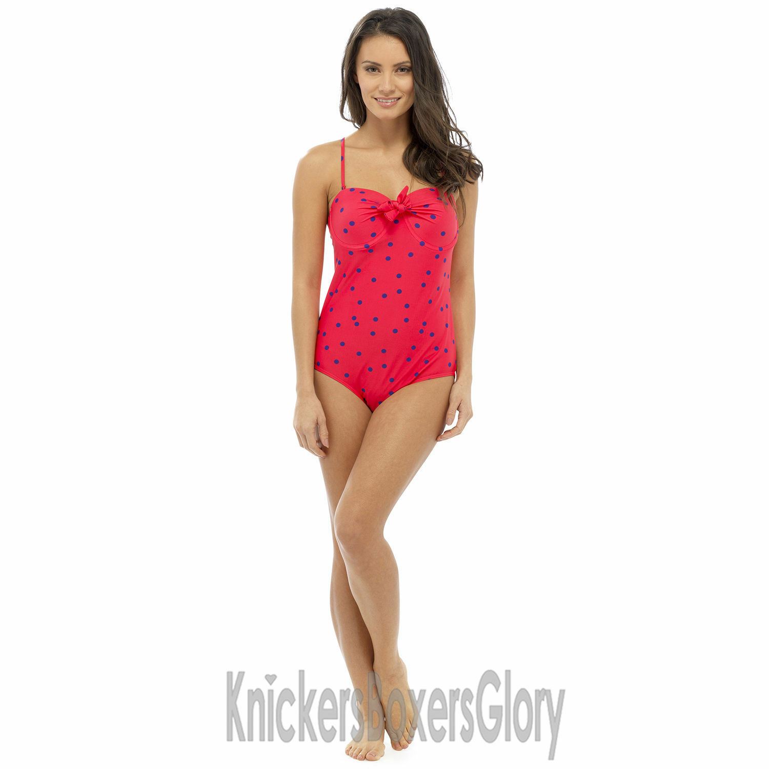 Ladies Bandeau Halter Strappy Padded Swimsuit Swimming Costume - Imagen 10 de 15
