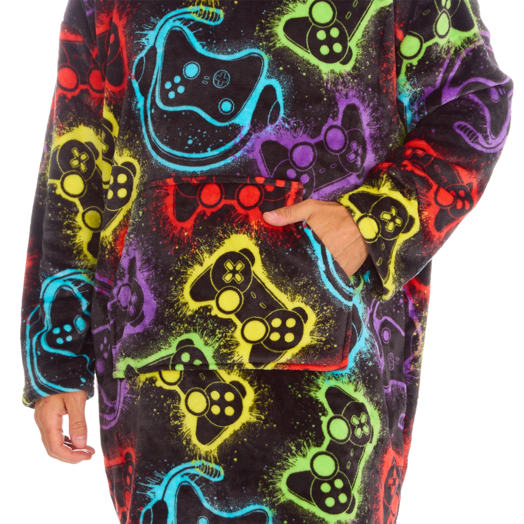 Hombres Mujeres Sudadera con Capucha de Gran Tamaño Polar Manta con Capucha Adulto Juego Jugador Bata Camuflada - Imagen 31 de 48