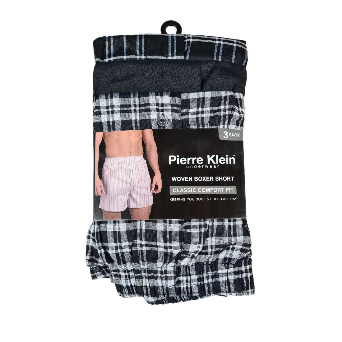 3 pares de pantalones cortos/boxers para hombre Pierre Klein tejidos a cuadros talla M-2XL - Imagen 9 de 12