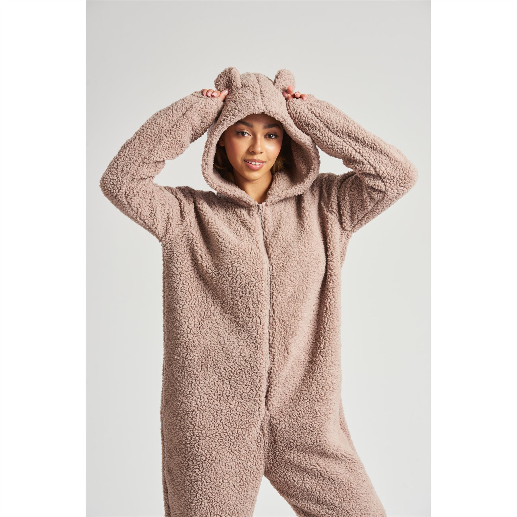 Ladies/Womens/Girls Fleece All In One Pyjamas Outfit Costume Hood Size 6-22 - Picture 46 of 215