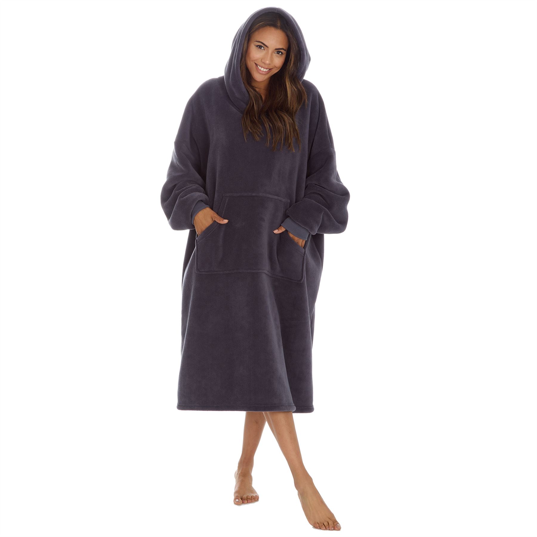 Womens Oversized Hoodie Thick Fleece Warm Snuggle Ladies Robe Adult Blanket - Picture 10 of 17