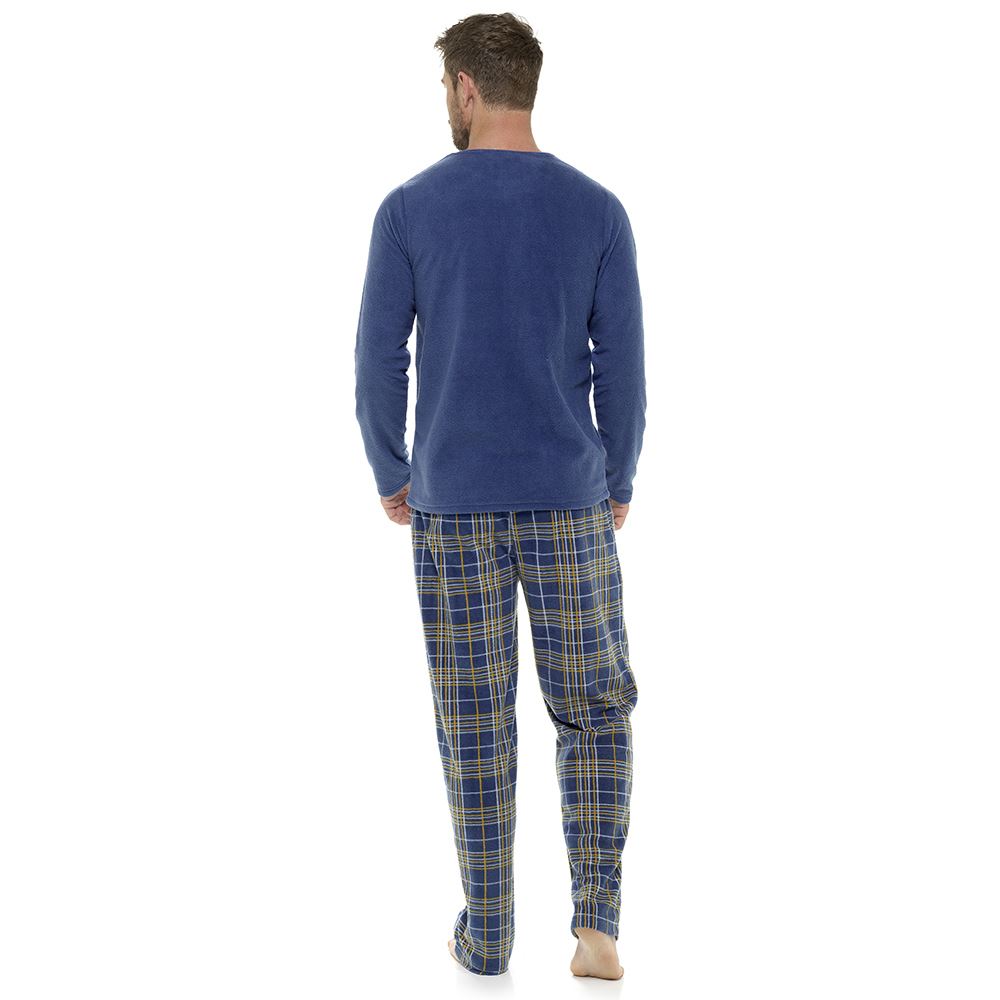 Mens Fleece Pyjamas Set Thermal Pajama PJ Warm Winter Nightwear - Picture 15 of 27