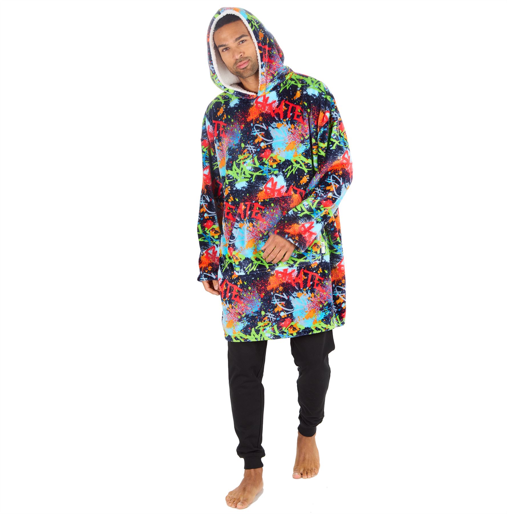 Hombres Mujeres Sudadera con Capucha de Gran Tamaño Polar Manta con Capucha Adulto Juego Jugador Bata Camuflada - Imagen 47 de 48
