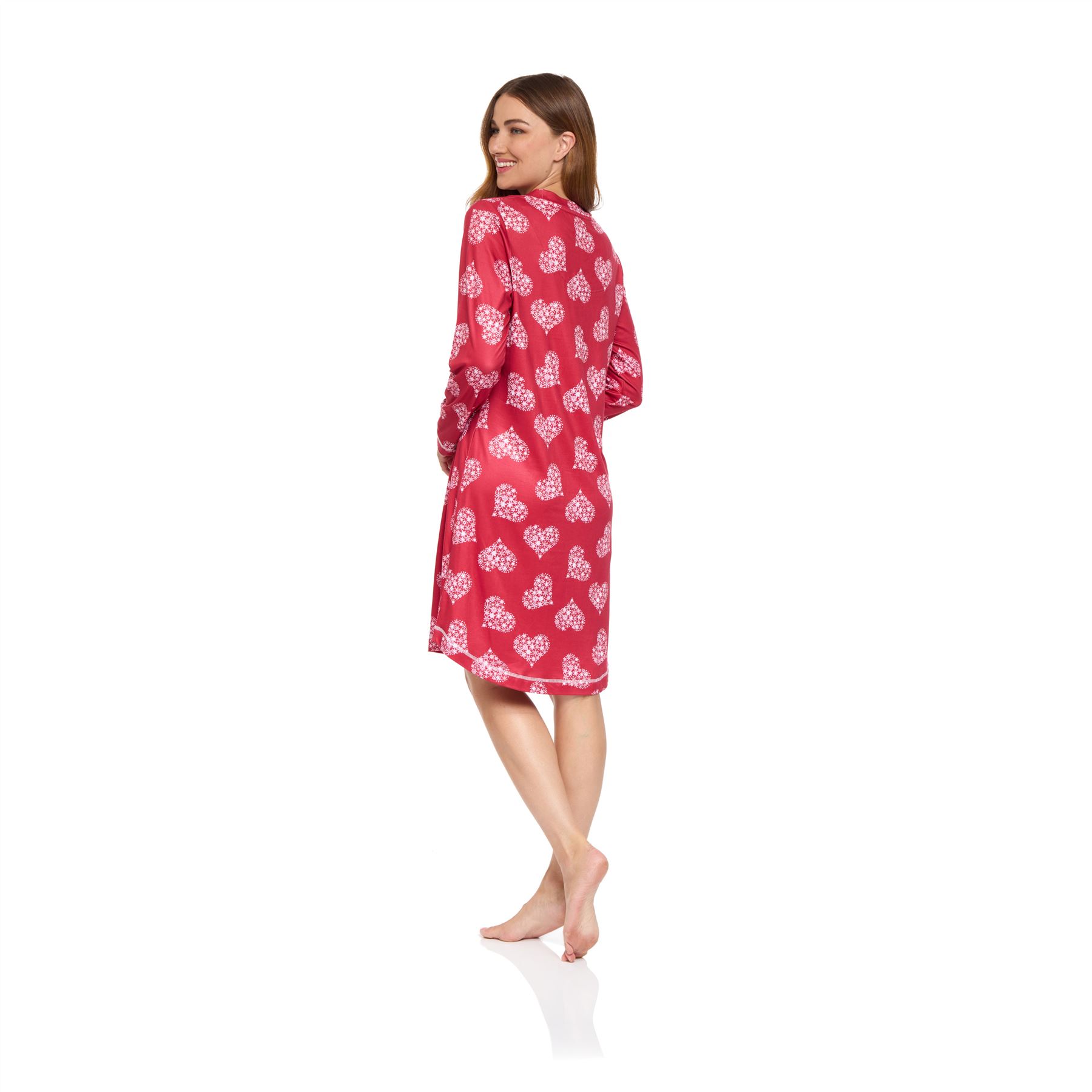Womens Nightdress Long Sleeve Jersey Knit Ladies Nightie UK 8-22 - Picture 45 of 45