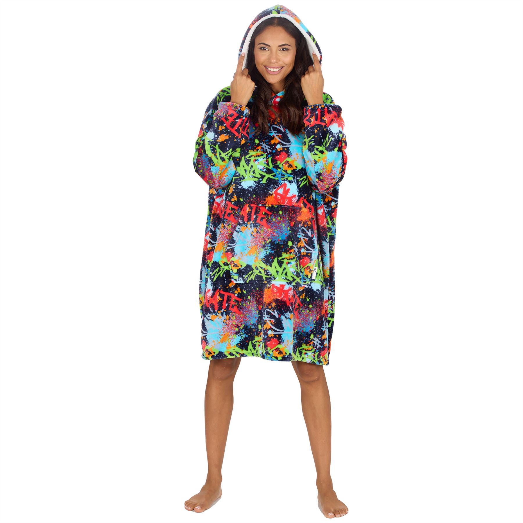 Hombres Mujeres Sudadera con Capucha de Gran Tamaño Polar Manta con Capucha Adulto Juego Jugador Bata Camuflada - Imagen 41 de 48