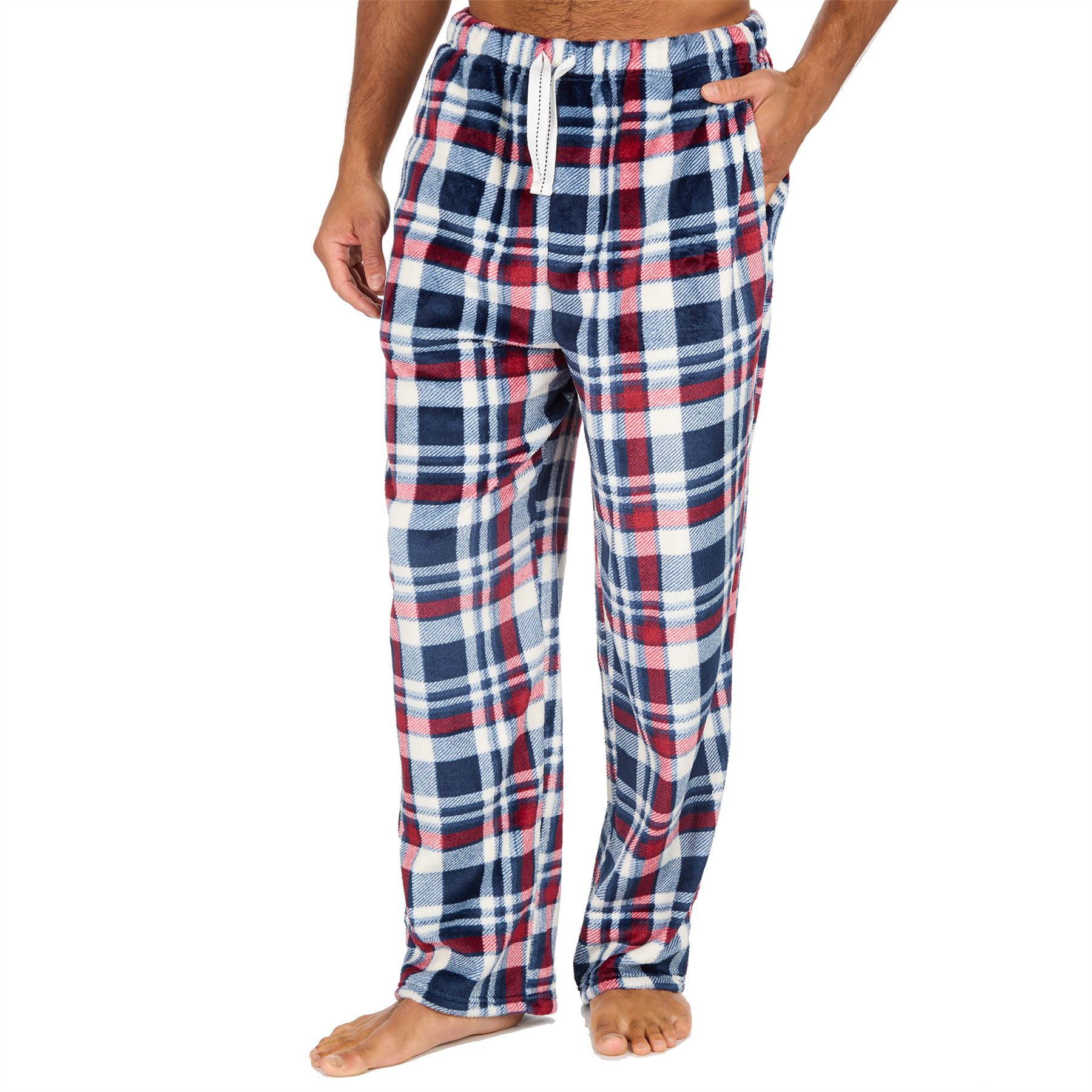 Pantalones de salón de lana para hombre Pantalones de pijama Pijamas Juegos Cuadros Talla S-XXL - Imagen 13 de 41