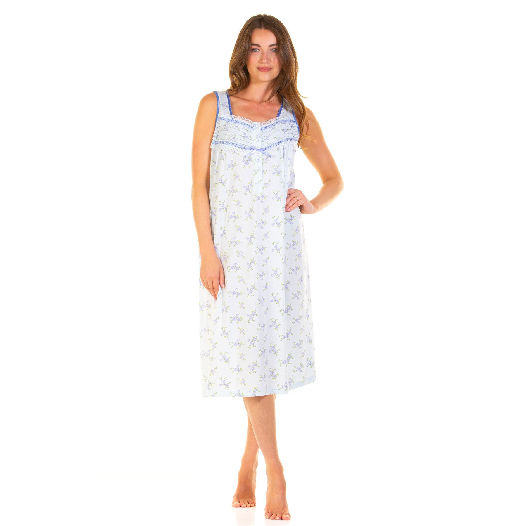 Camisón floral jersey sin mangas para mujer/dama talla 10-20 - Imagen 12 de 27