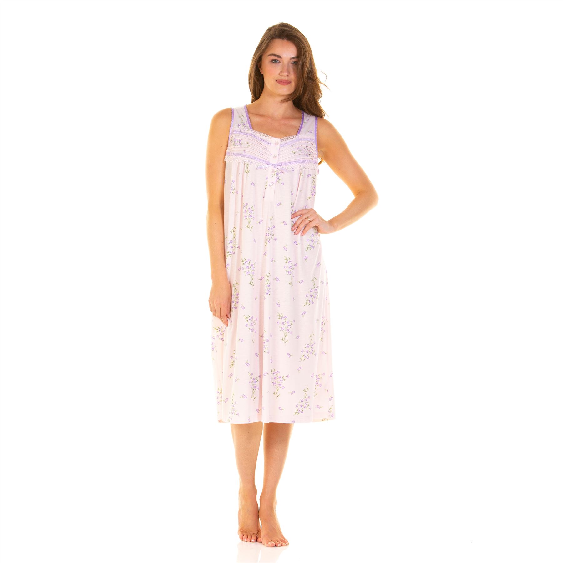 Camisón floral jersey sin mangas para mujer/dama talla 10-20 - Imagen 16 de 27