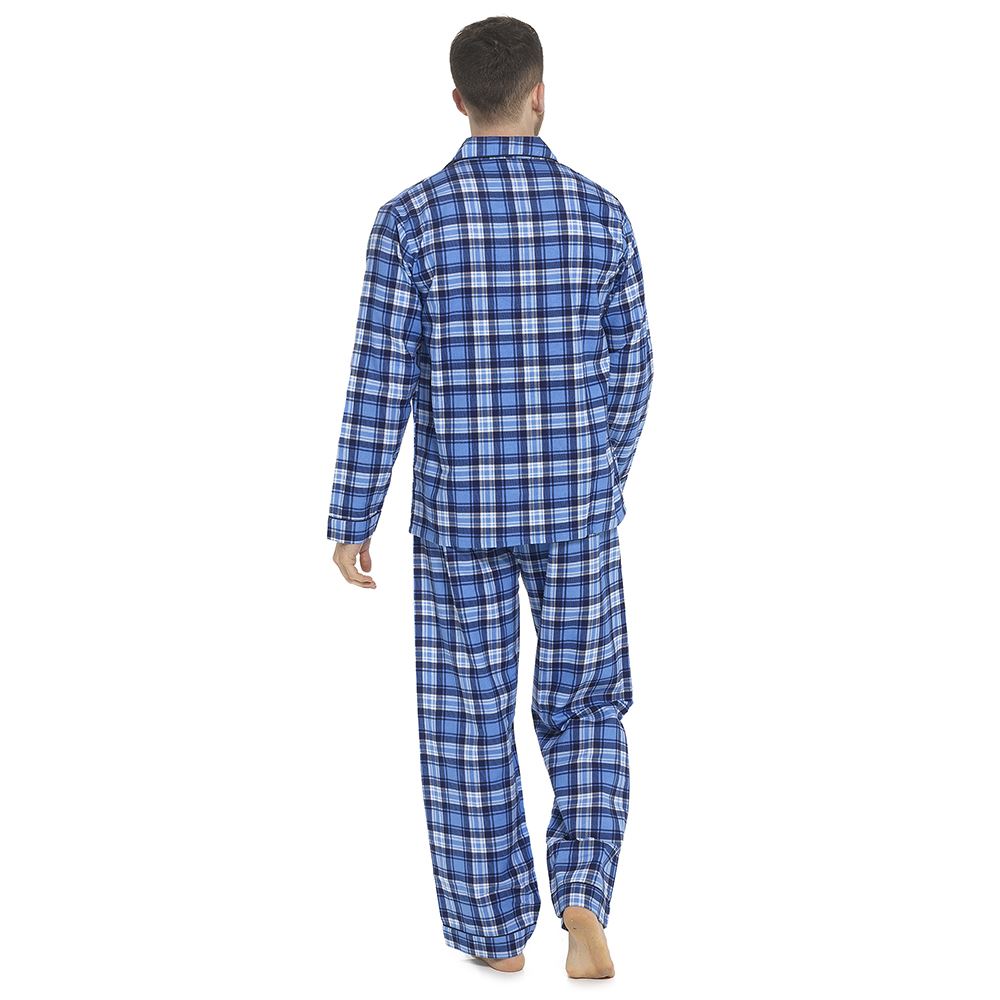 Herren-Pyjama-Set aus 100 % gebürstete Baumwolle Flanell kariert gestreift traditionelle PJs - Bild 14 von 28