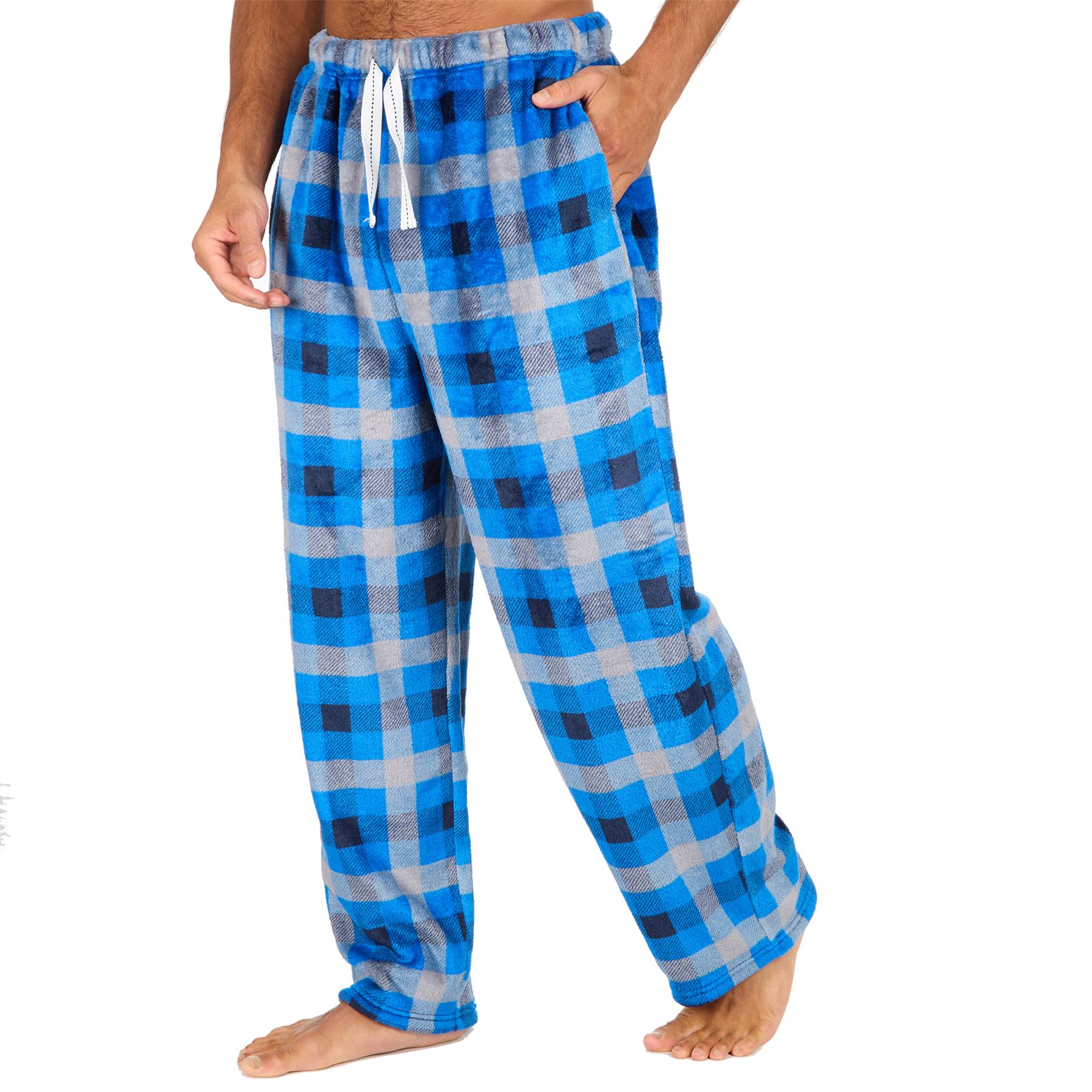 Pantalones de salón de lana para hombre Pantalones de pijama Pijamas Juegos Cuadros Talla S-XXL - Imagen 39 de 41