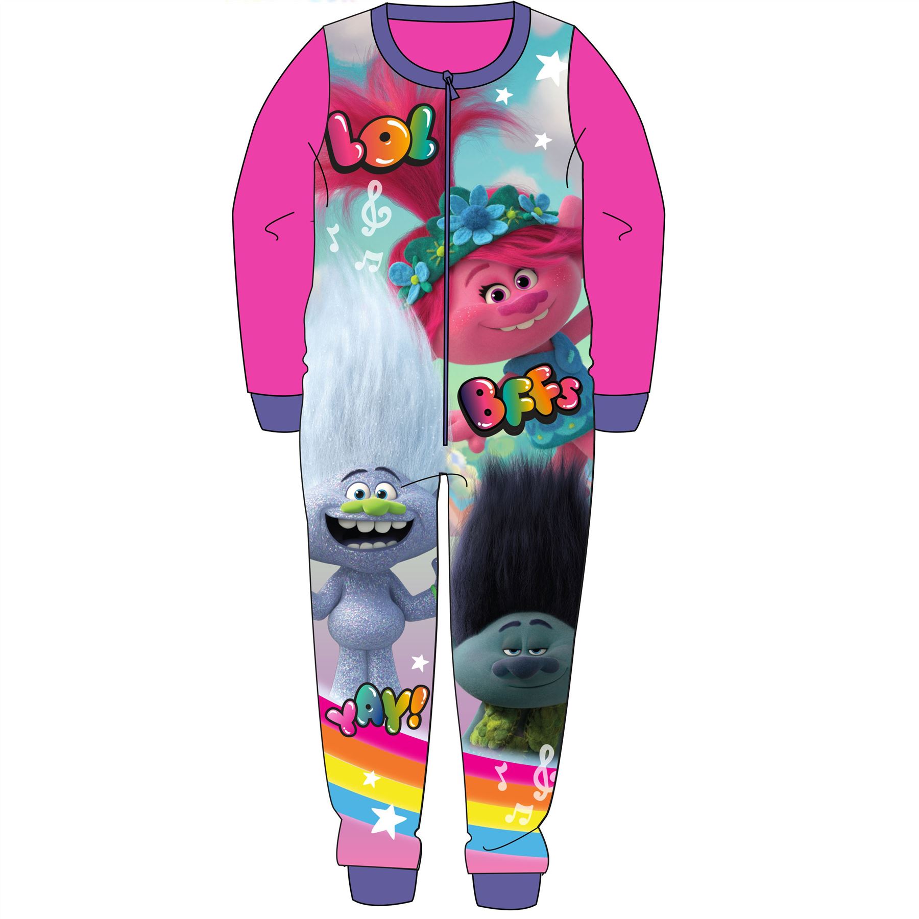 Kids Fleece All in One Boys Girls Character Childrens Pyjamas Age 1-10 Years - Picture 68 of 69