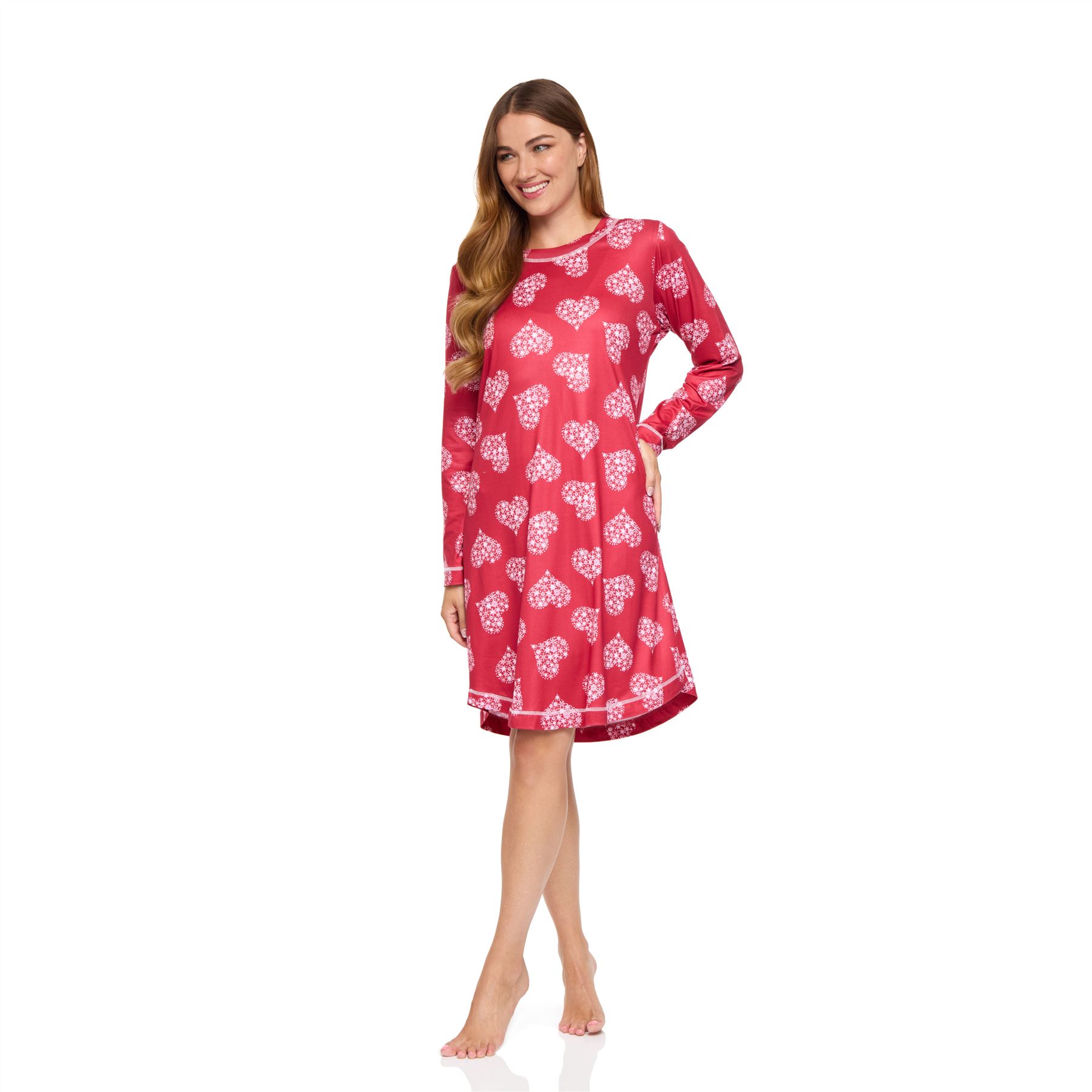 Womens Nightdress Long Sleeve Jersey Knit Ladies Nightie UK 8-22 - Picture 43 of 45