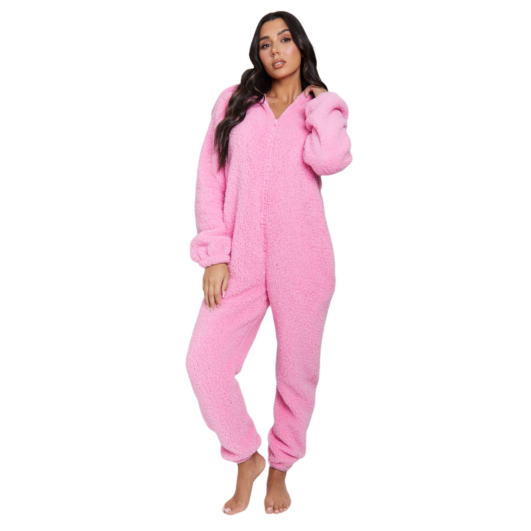Ladies/Womens/Girls Fleece All In One Pyjamas Outfit Costume Hood Size 6-22 - Picture 84 of 215