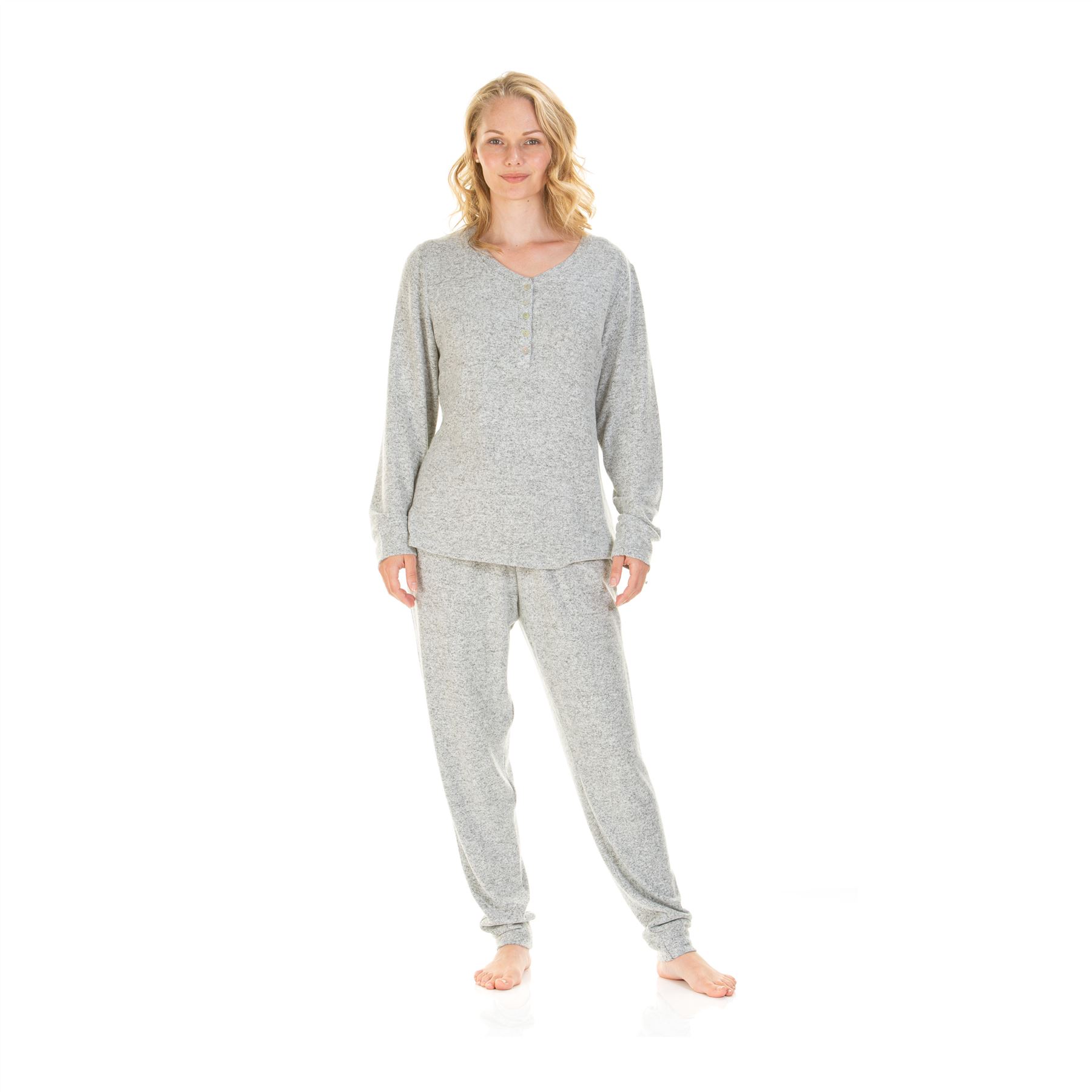 Ladies Brushed Pyjamas Long Sleeve Pyjama Set Size 8-22 - Picture 23 of 27