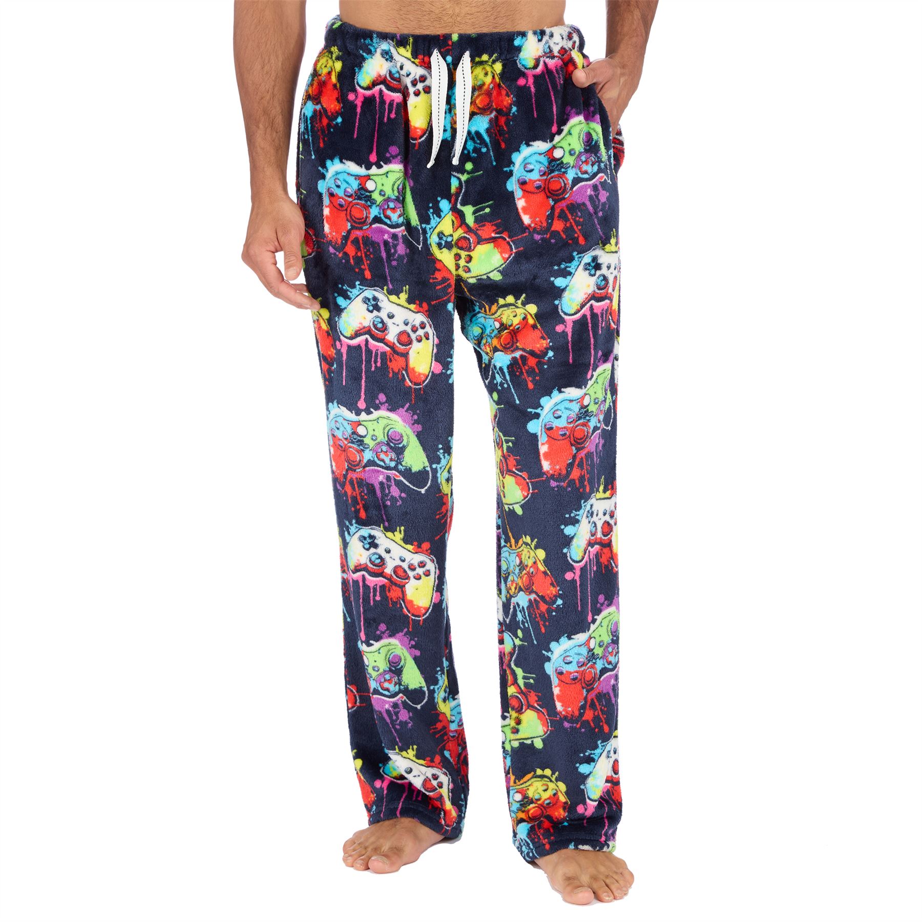 Mens Fleece Pyjama Bottoms Lounge Pants PJs Gaming Check Size S-XXL - Picture 31 of 51