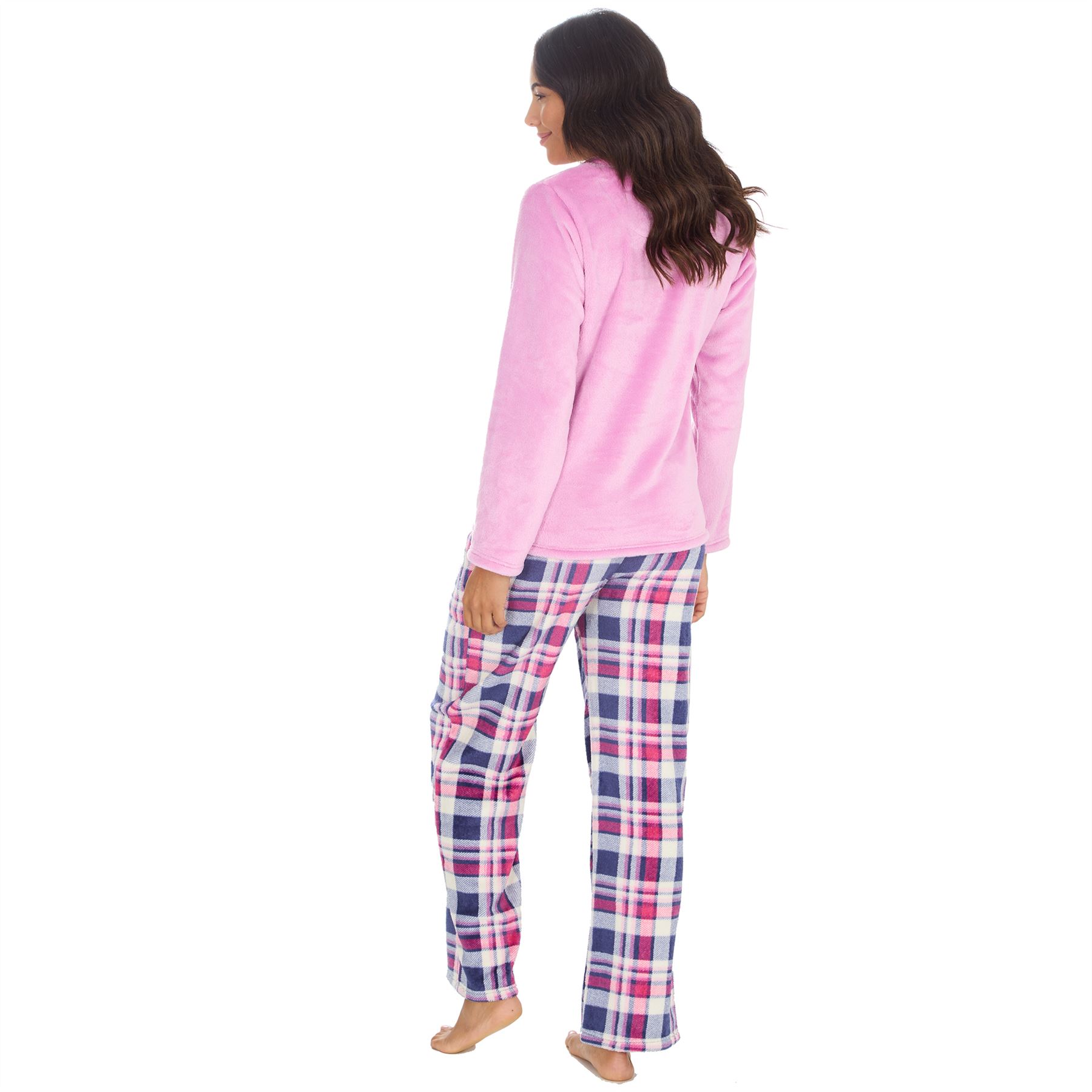 Womens Fleece Pyjamas Ladies Lounge Pyjama Nightwear Set Size 8-22 - Picture 16 of 40