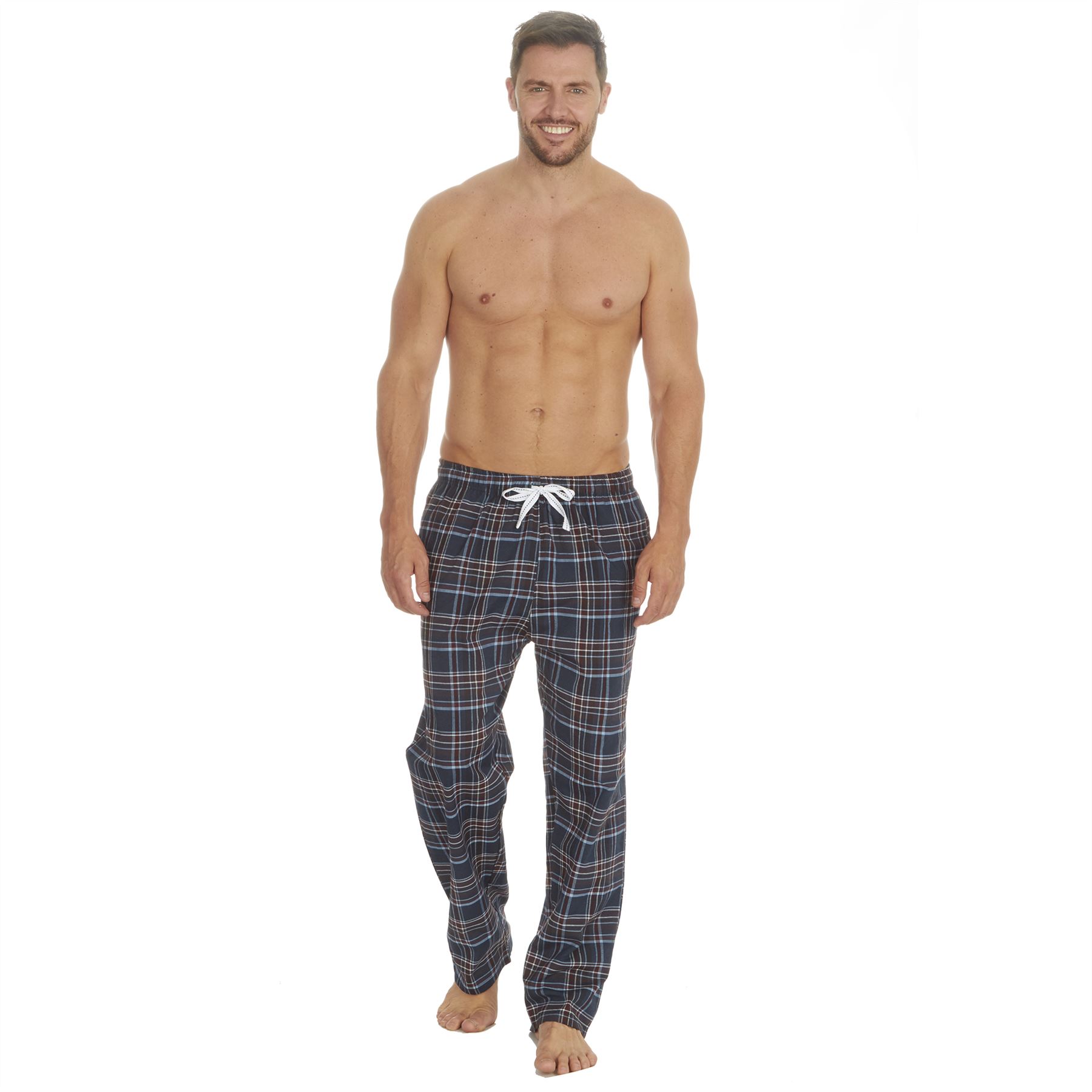 Mens Woven Check Lounge Pants/Pyjama Bottoms Polycotton Size S-XXL - Picture 12 of 13