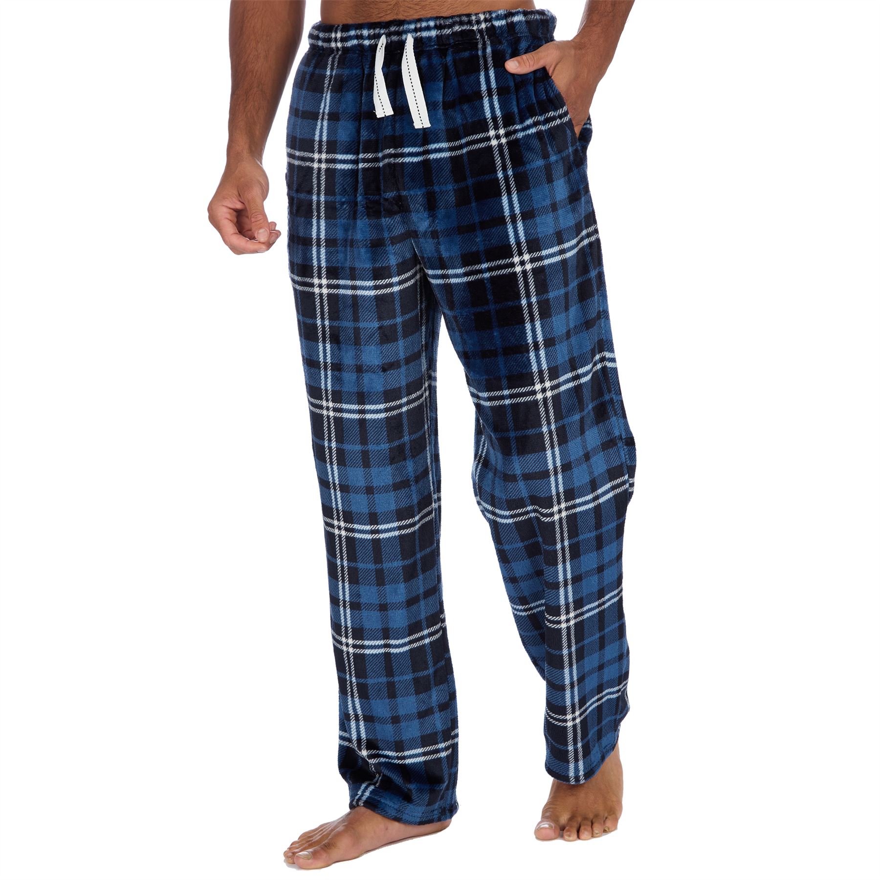 Mens Fleece Pyjama Bottoms Lounge Pants PJs Gaming Check Size S-XXL - Picture 37 of 51