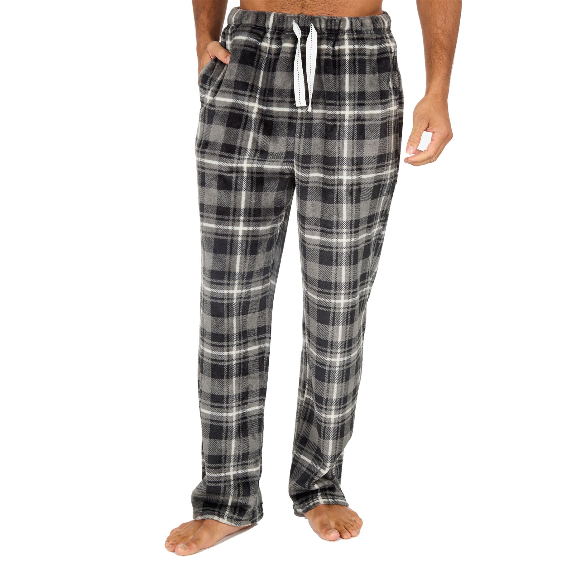 Pantalones de salón de lana para hombre Pantalones de pijama Pijamas Juegos Cuadros Talla S-XXL - Imagen 17 de 41