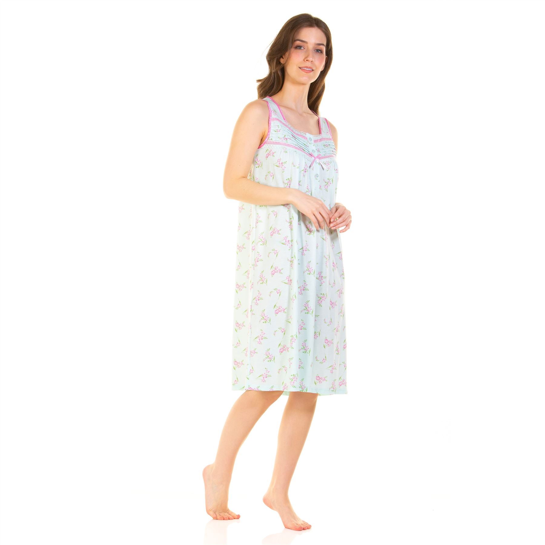 Camisón floral jersey sin mangas para mujer/dama talla 10-20 - Imagen 10 de 27