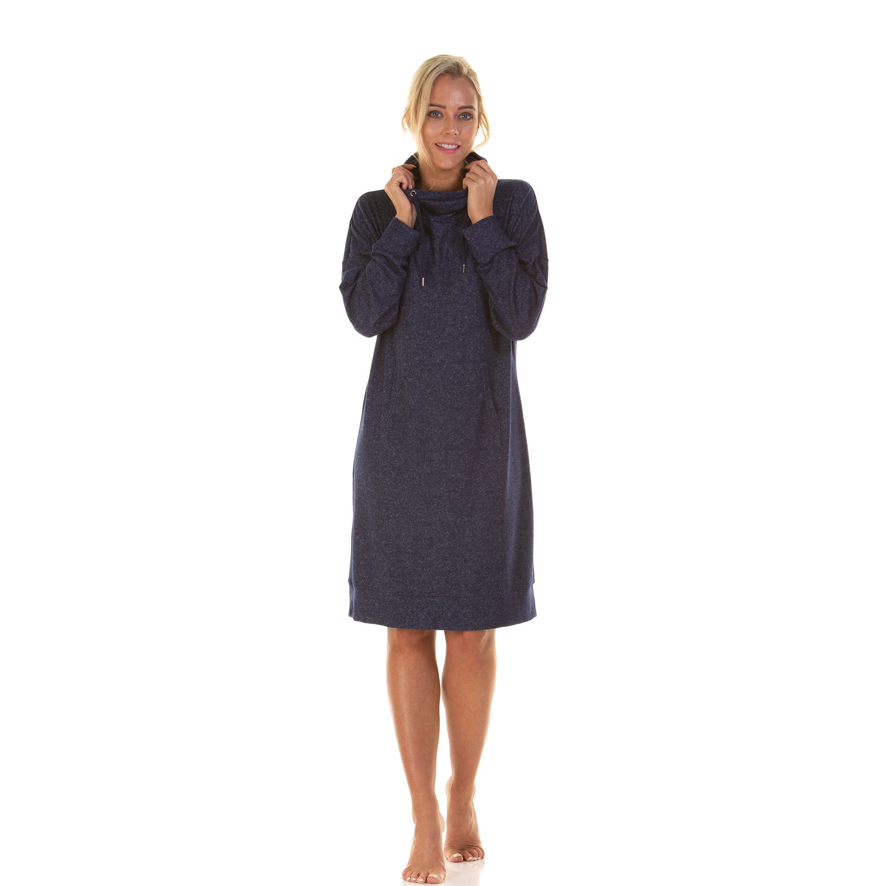Ladies/Womens Brushed Long Sleeve Lounger Nightdress Nightie Size 8-22 - Picture 4 of 4