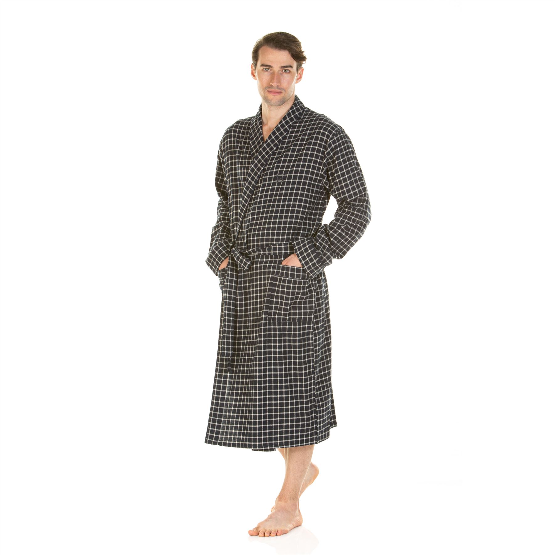Bata de hombre Haigman 100 % algodón cepillado talla M, L, XL, XXL - Imagen 22 de 24