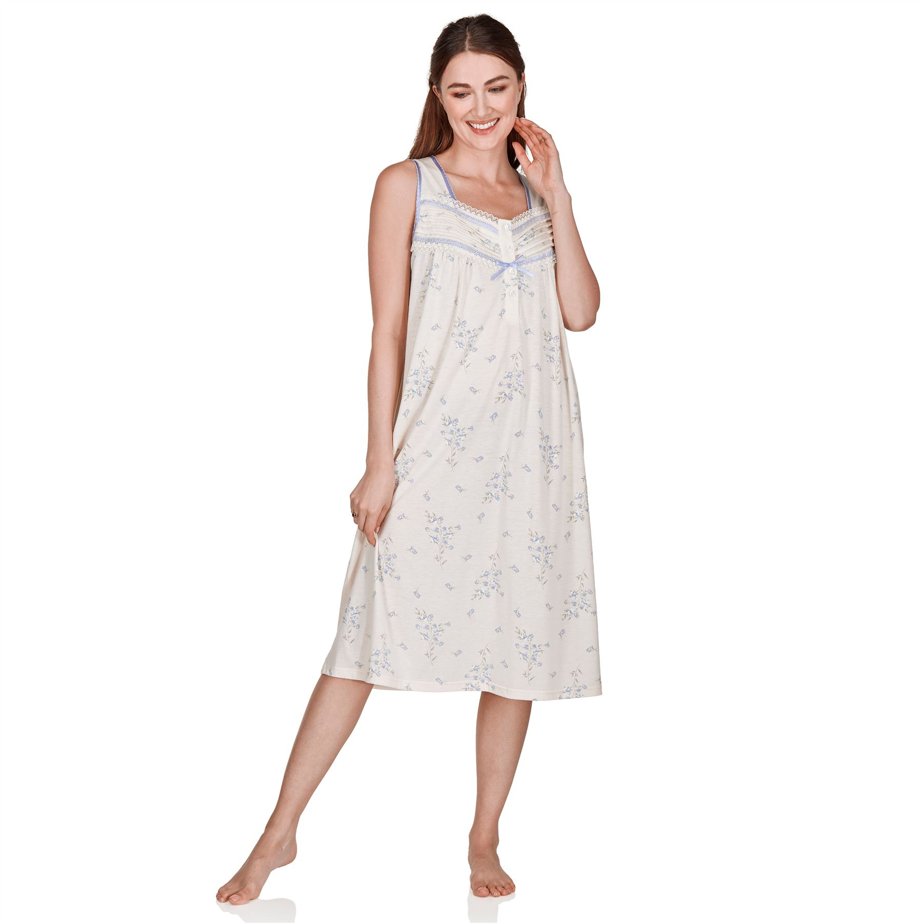 Camisón floral jersey sin mangas para mujer/dama talla 10-20 - Imagen 26 de 27