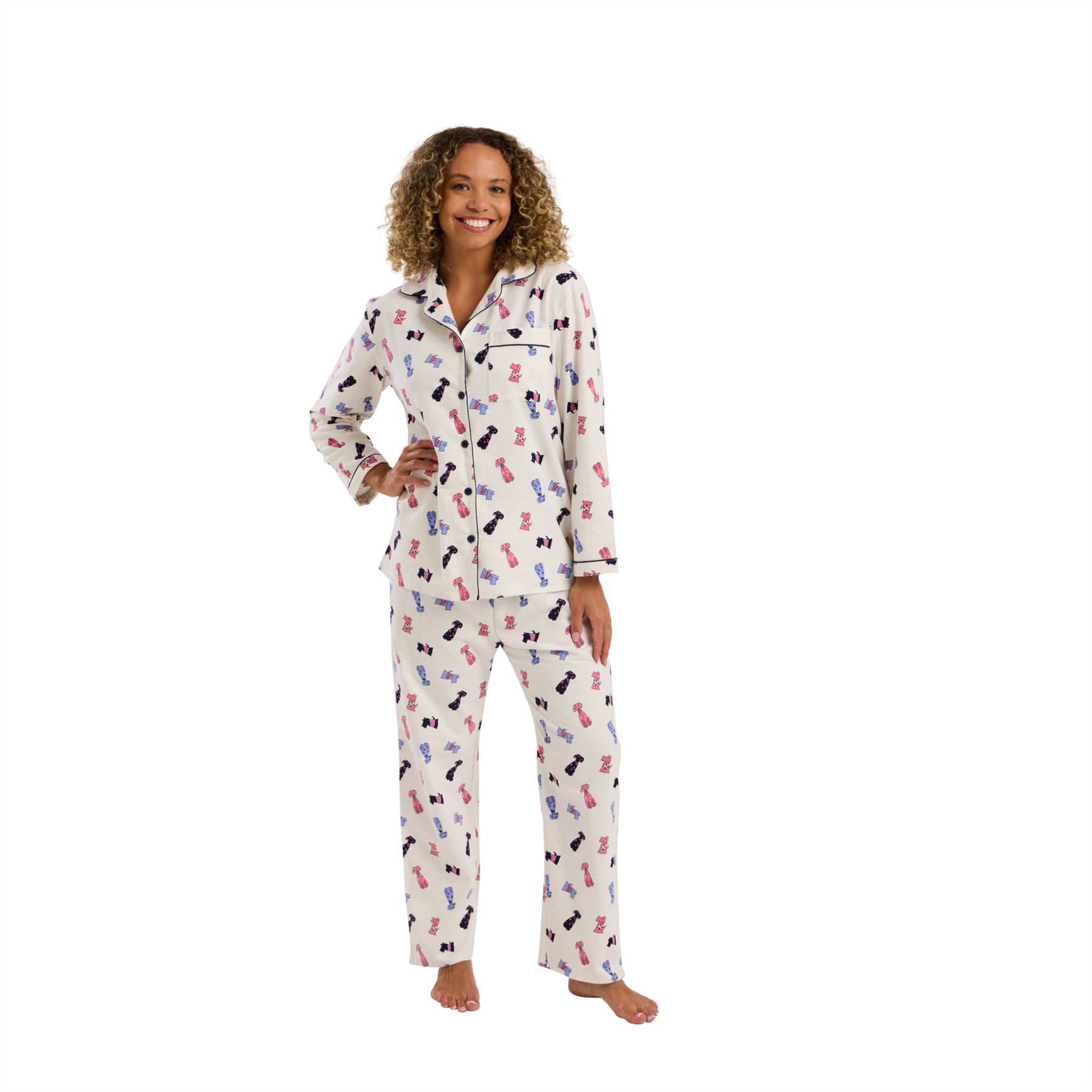 100% Brushed Cotton Pyjamas Ladies Winceyette Pyjama Set Size 8-26 - Picture 29 of 104