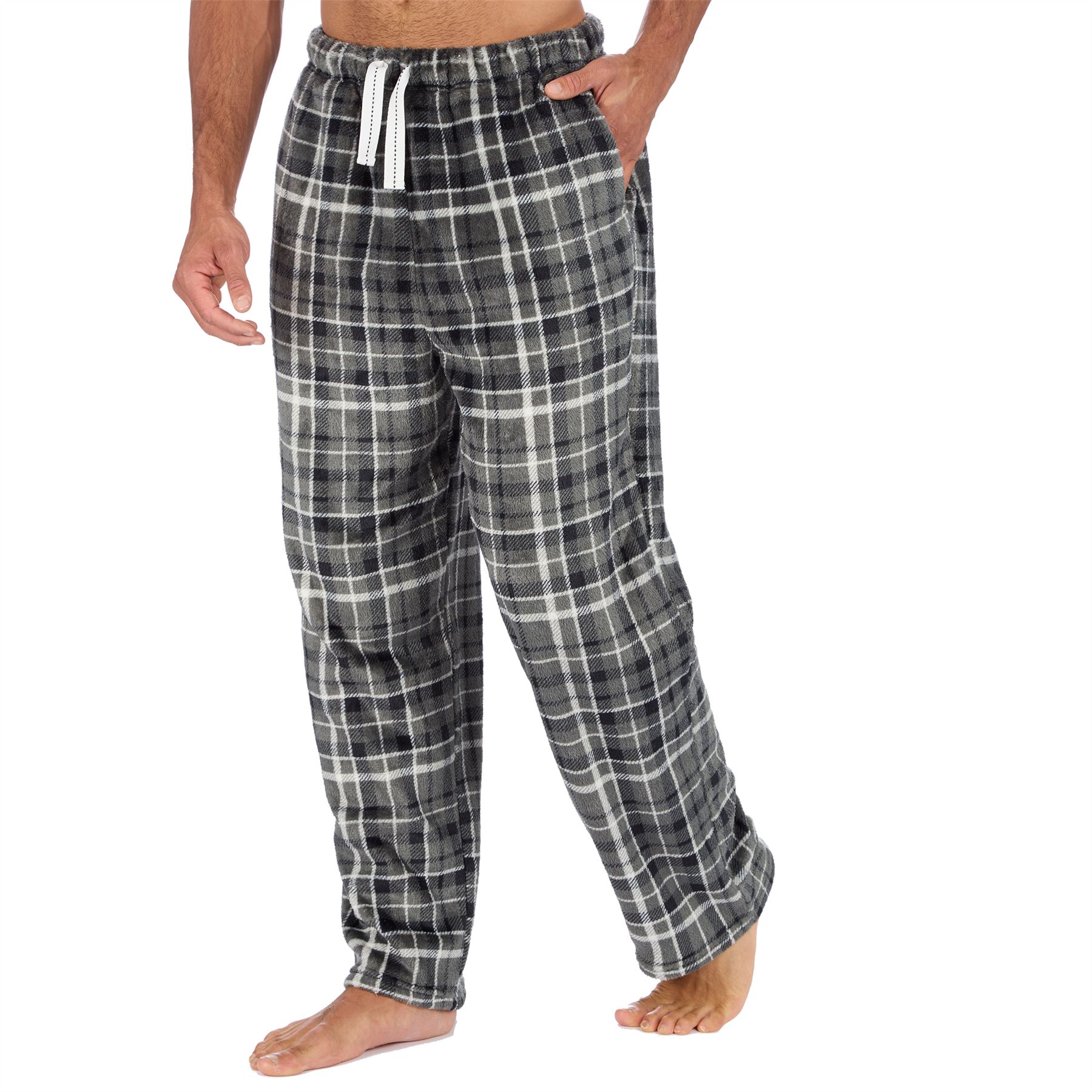 Mens Fleece Pyjama Bottoms Lounge Pants PJs Gaming Check Size S-XXL - Picture 42 of 51